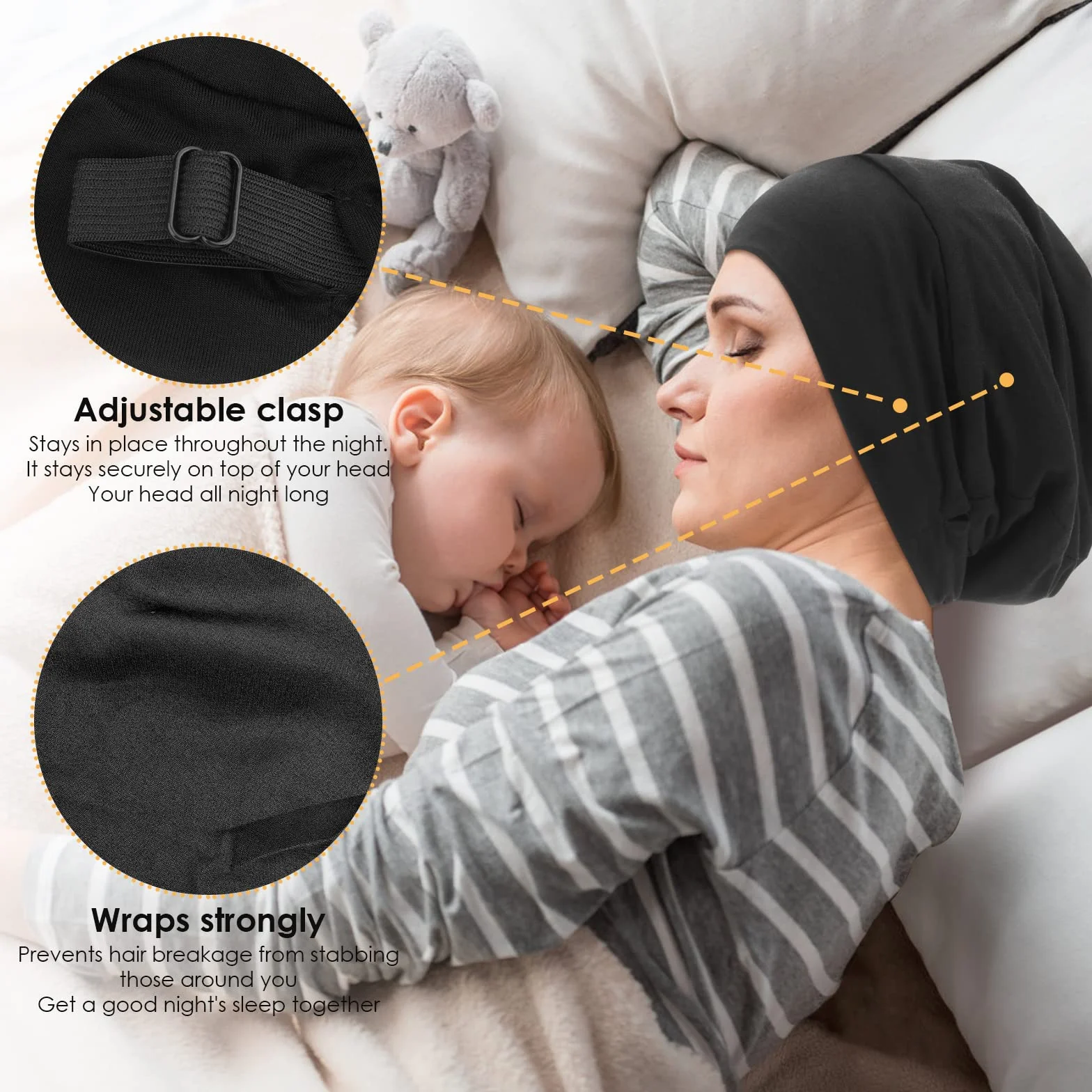 WLLHYF Jedwabna czapka z daszkiem Bonnet Soft Hair Wrap Cover Satin Lined Beanie Adjustable Turban Hat Nurse Cap Bonnet for Medium Curly Frizzy Hair Hat dla kobiet i mężczyzn