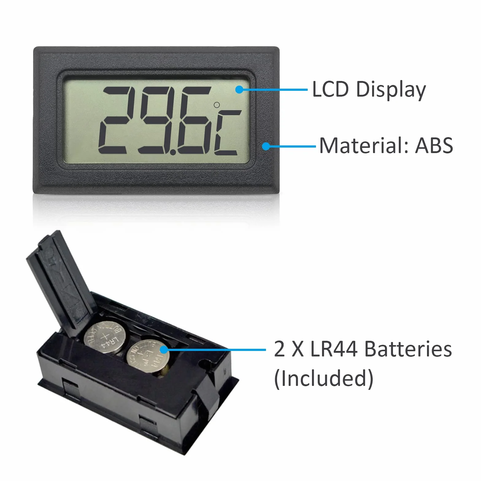 Cyfrowy termometr LCD -50°C ~ +110°C z czujnikiem NTC 1m 3 sztuki