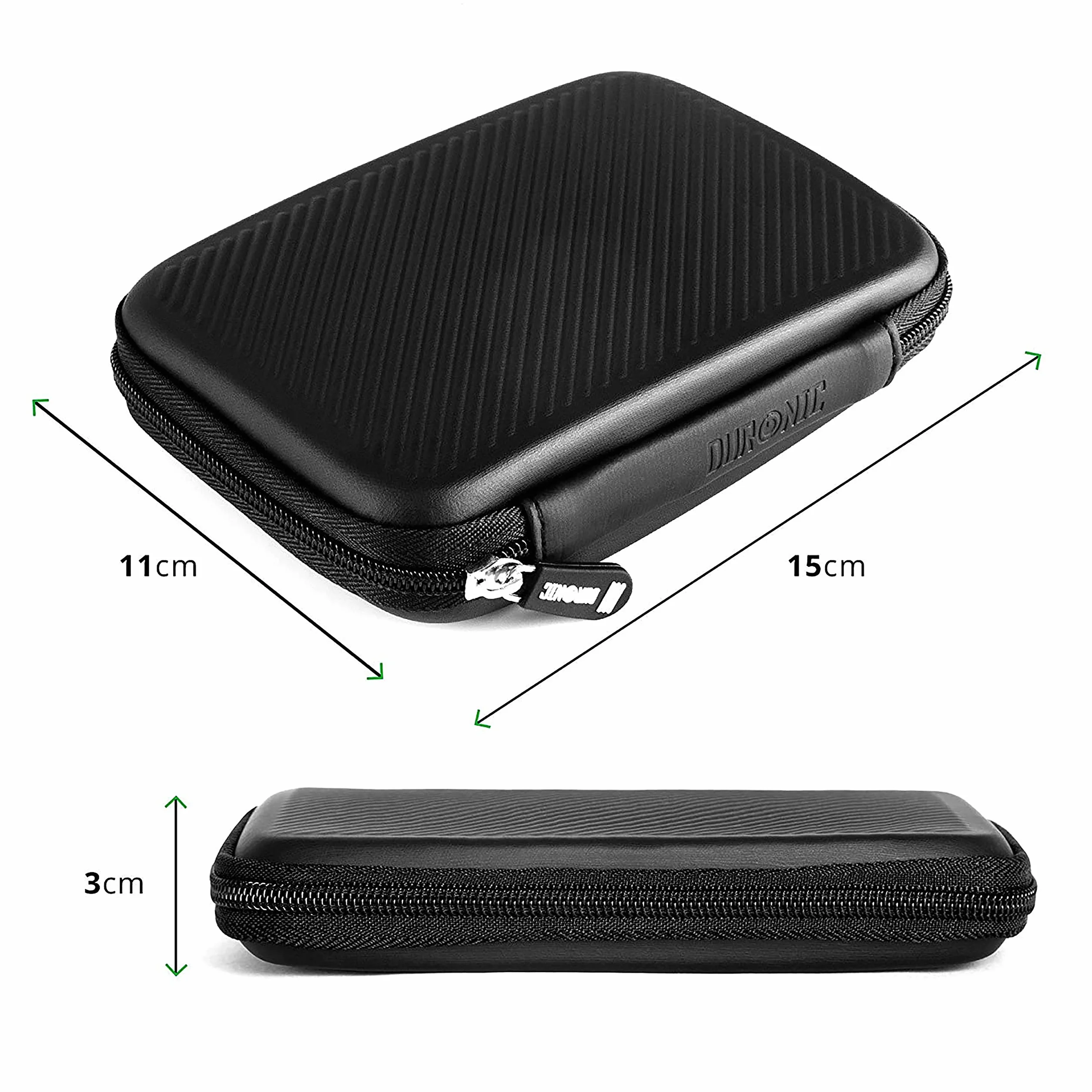 Duronic Etui HDC2 BK na dysk twardy, GPS, przenośna bateria, czytnik e-booków | 11 x 15 cm | Półsztywny futerał ochronny na zewnętrzny dysk twardy | EVA odporny na wstrząsy | Lekki er kompaktowy |