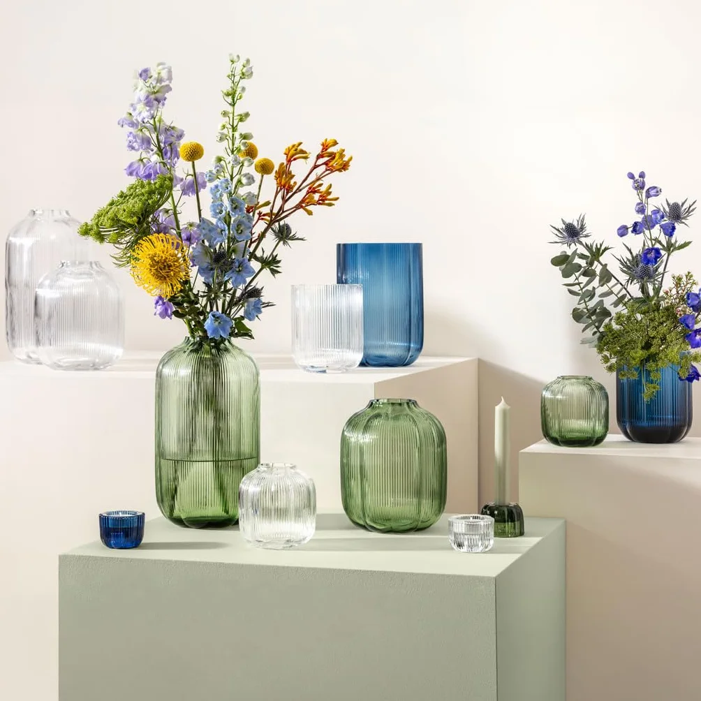 Villeroy & Boch Fleur Vert wazon 28 cm z ręcznie dmuchanego szkła zielony