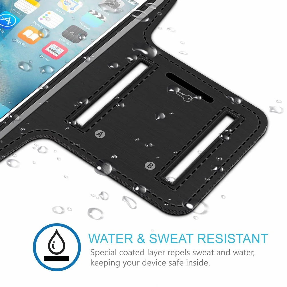 MMOBIEL Sports Arm Band kompatybilny z iPhone/Samsung/Xiaomi/Huawei i więcej - 4,7 cala - Kieszeń telefonu do joggingu i sportu - odporna na refleksję i spawanie - czarny - czarny