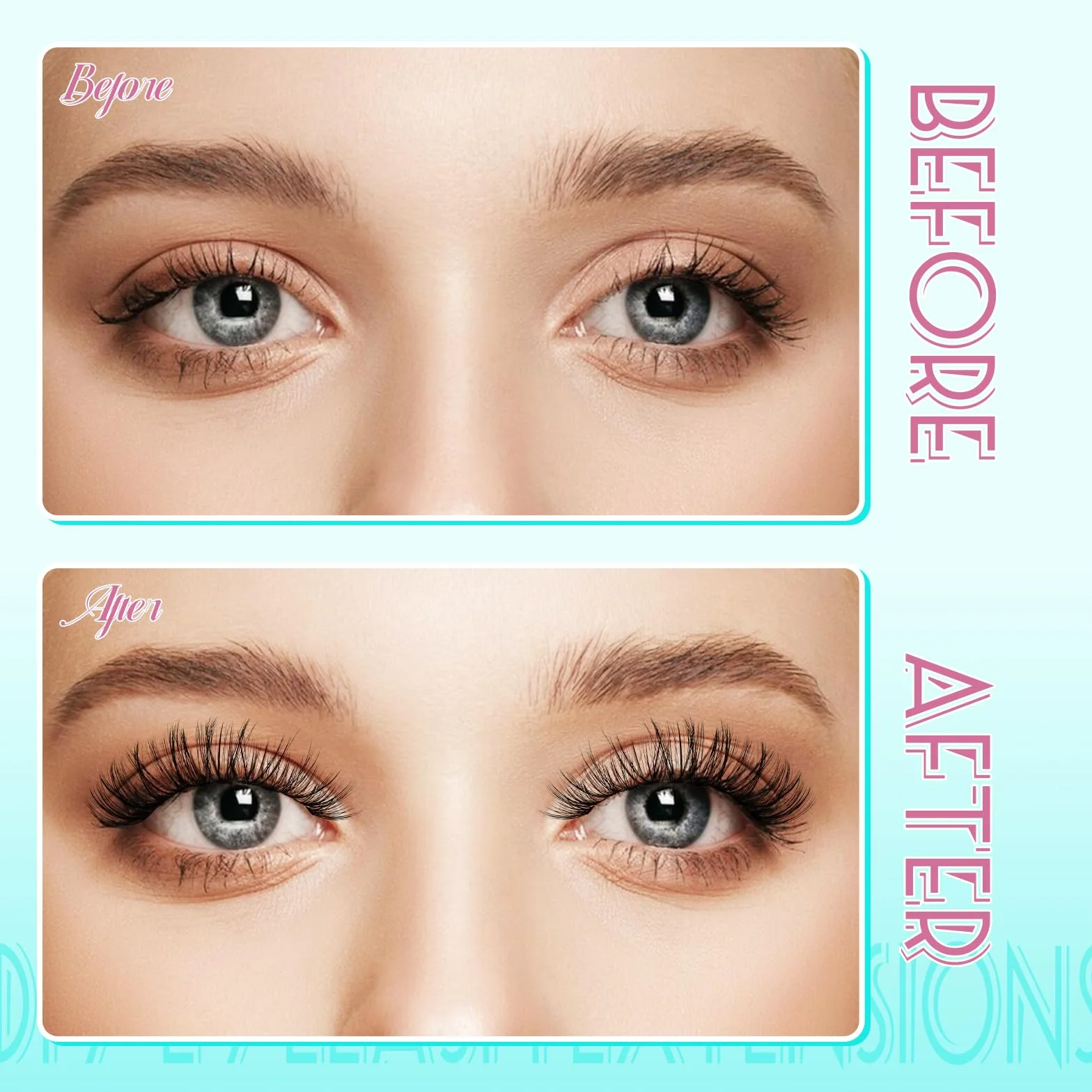 Dopinki do rzęs "zrób to sam" Cluster Lashes, 280 szt., lewe i prawe rzęsy, pojedyncze rzęsy 40D, D Curl Cluster, przedłużenie rzęs do samodzielnego stosowania, cienka taśma, kocie oko (40D, mieszanka