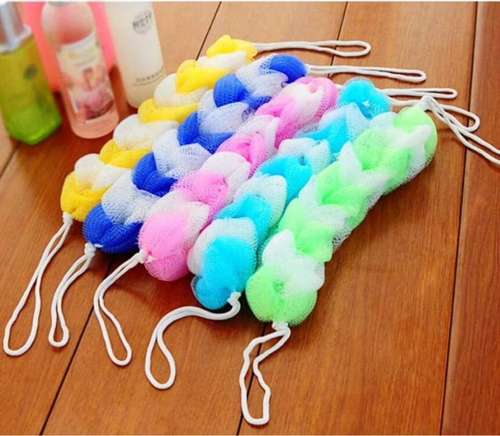 Gąbka do kąpieli 5 szt. Kwiatowa piłka do kąpieli wanny fajny ręcznik do paska Scrubber czyszczenie ciała siatka gąbka do mycia prysznica szczotka do kąpieli dla dzieci dziecko