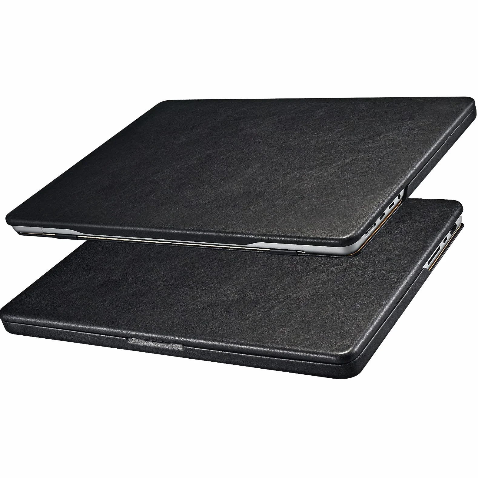 Etui dla Macbook Pro 14 M5 M4 M3 M2 M1 Pro/Max 2026-2021 A3427 A3426 A3434 A2992 A2918 A2442 A2779 A3112 A3185 A3401, ICARER Leather Protective Case Cover Shell dla Macbook Pro 14 2026-2021 Czarny