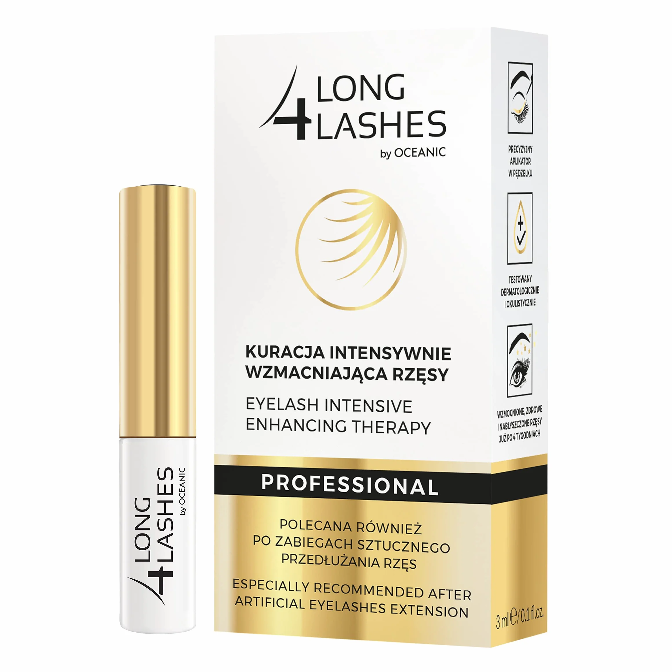 Long4Lashes Professional Kuracja Wzmacniająca do Rzęs, Przezroczysty, 3 ml