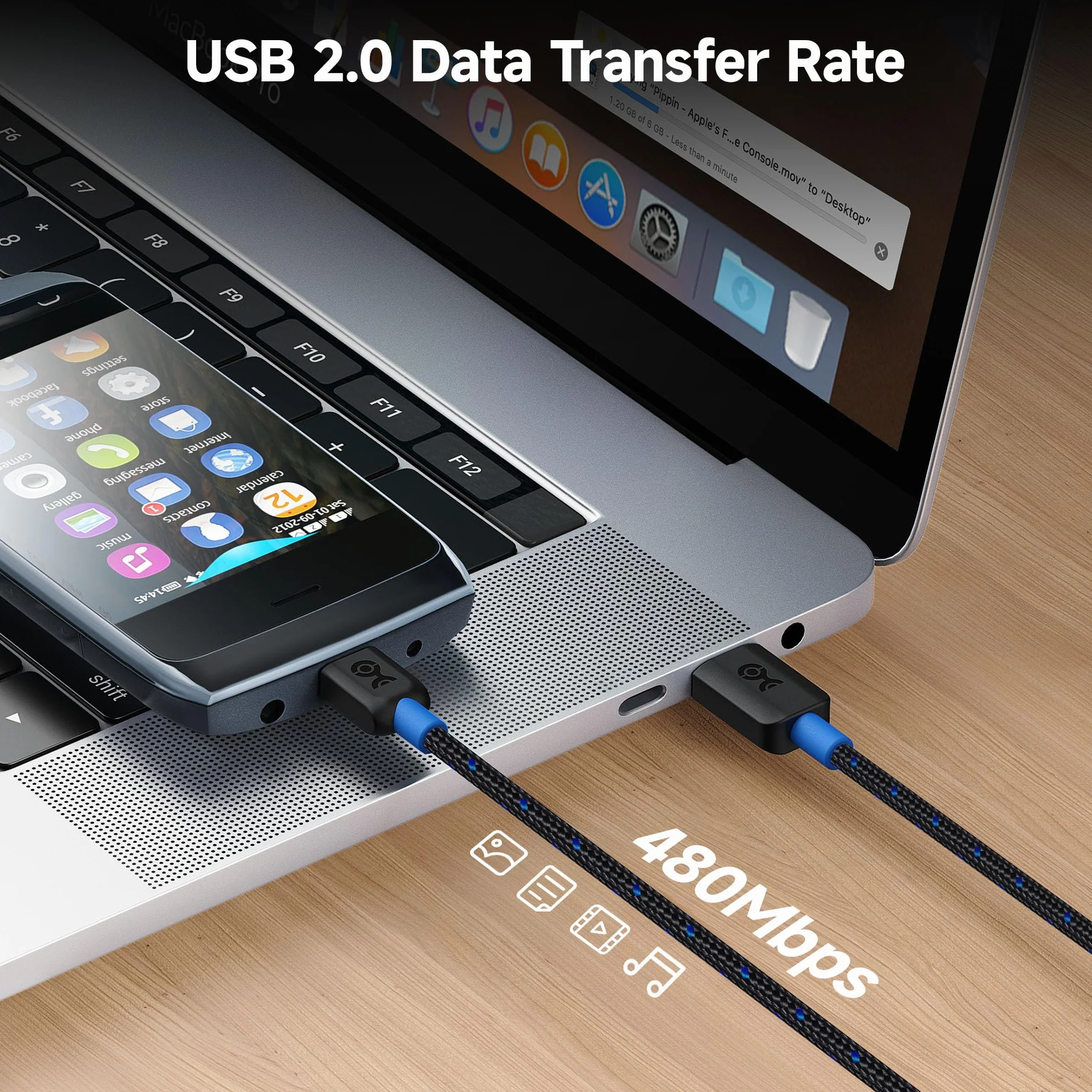 Cable Matters Kabel USB C do Micro USB (kabel Micro USB do USB-C) z plecioną osłoną 1 m w kolorze czarnym