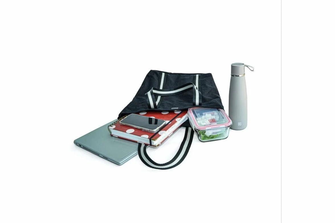 Torba 2 w 1 damska 45,5x15,5x37 cm 15 l wodoodporna poliestrowa termiczna czarna