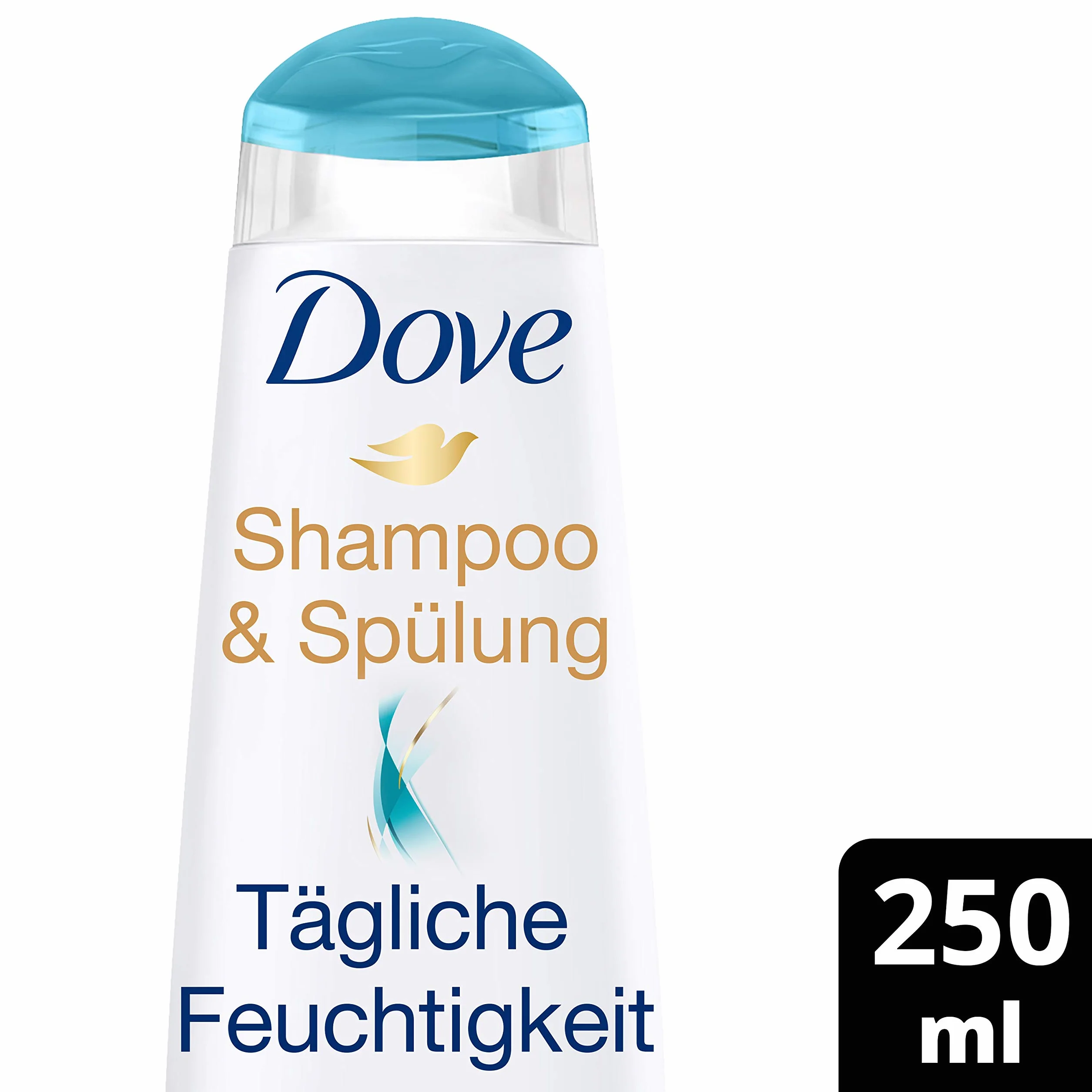 Dove Szampon i odżywka 2 w 1, codzienna pielęgnacja nawilżająca, intensywna pielęgnacja dla gładkich włosów, 250 ml, 1 sztuka