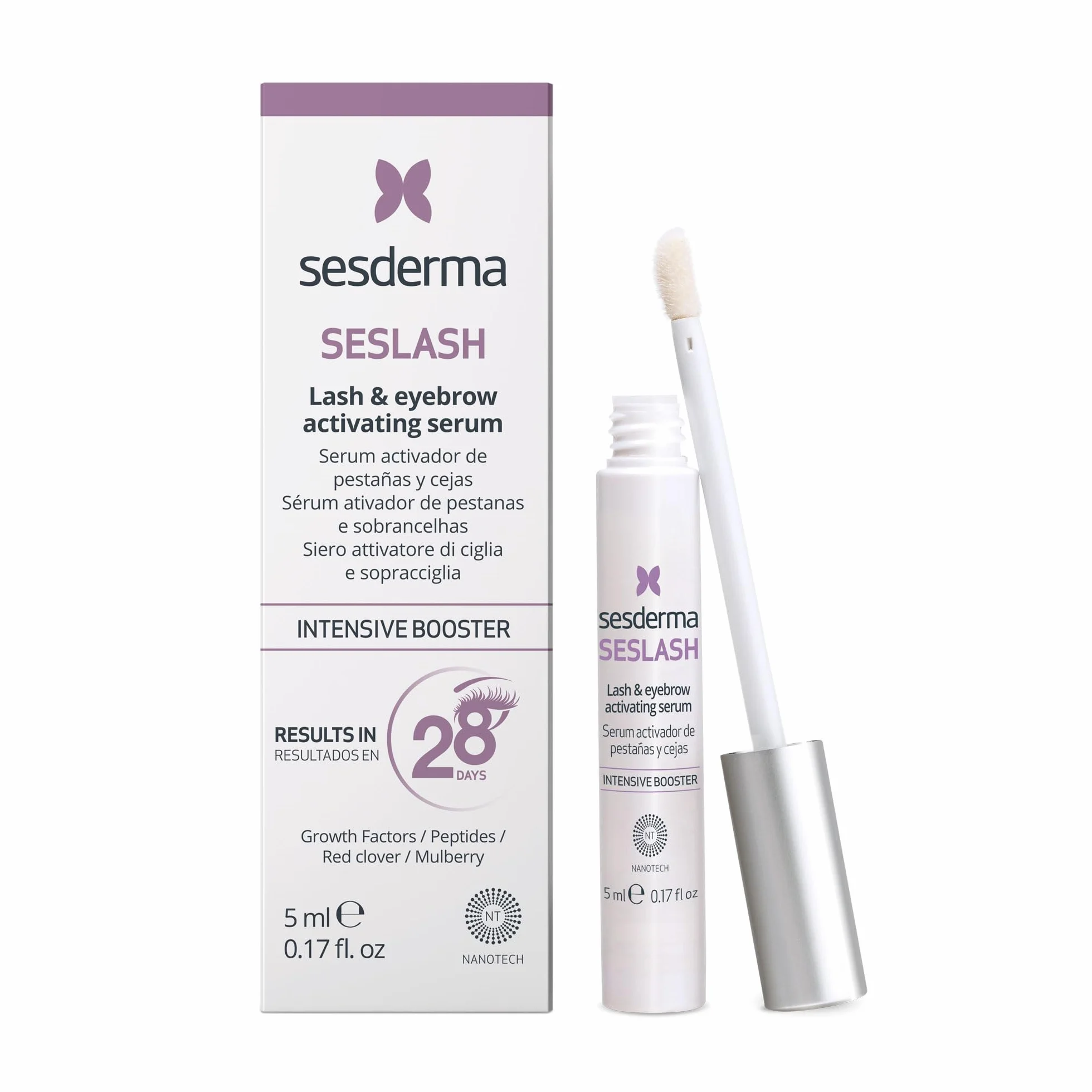 Sesderma Seslash | aktywujące serum do rzęs i brwi 5 ml | grubsze i dłuższe rzęsy | grubsze brwi | redukcja wypadania włosów | serum pielęgnacyjne