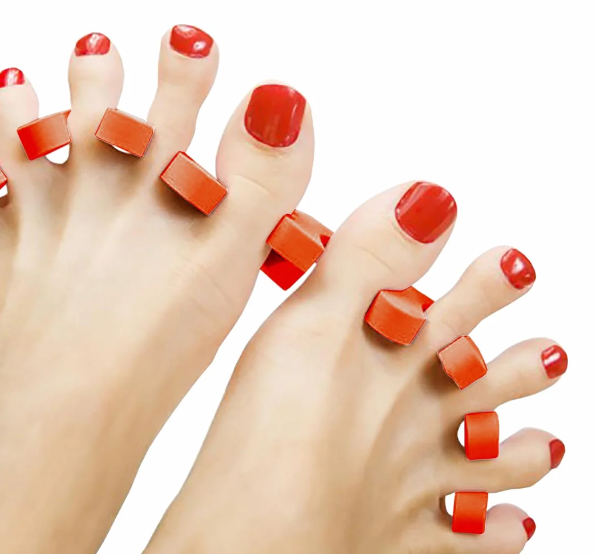 Separator do palców u stóp, 2 szt. Miękka pianka piankowa Gąbka do paznokci Przegrody do paznokci do paznokci, separatory do pedicure i manicure (pomarańczowy)