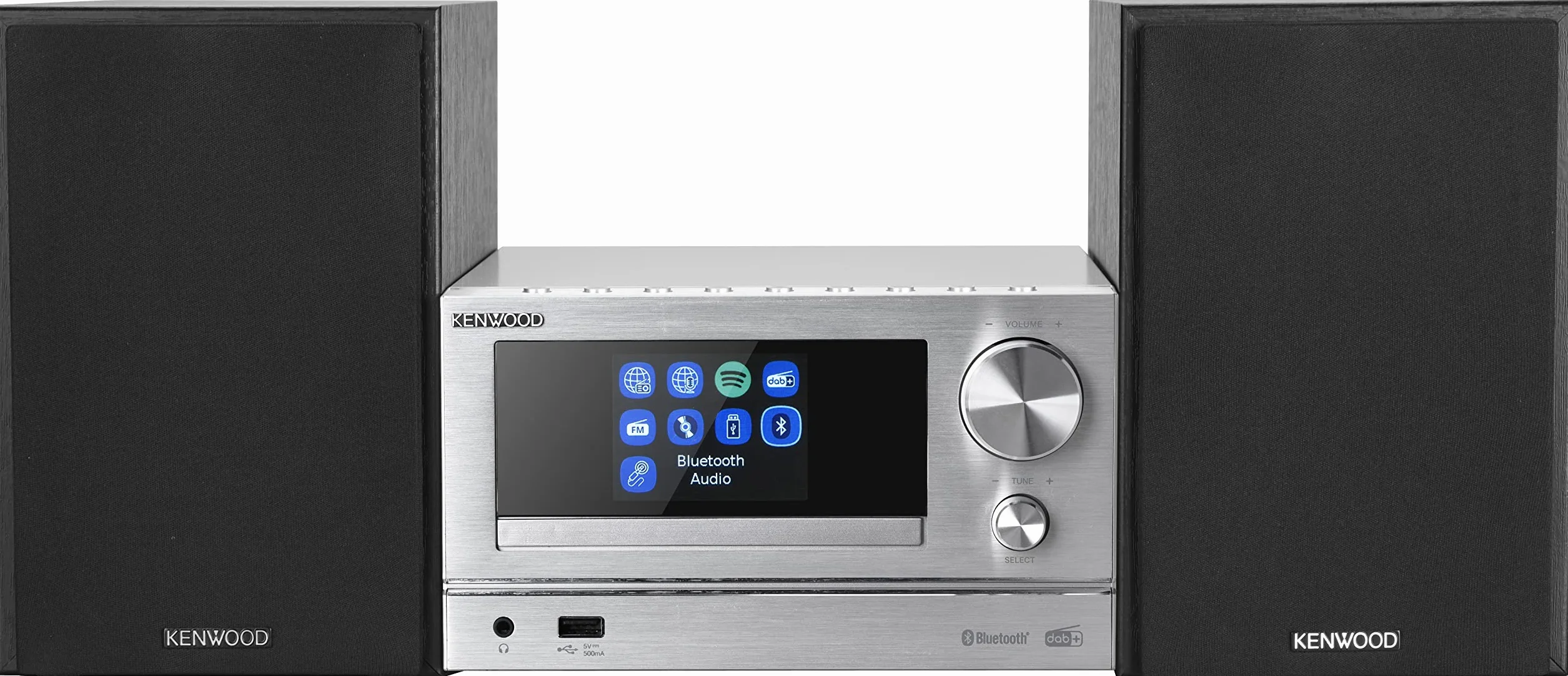 KENWOOD, M-7000S Micro HiFi stereo z odbiornikiem radia internetowego, DAB+ lub FM, odtwarzaczem CD i gniazdem USB, połączeniem ze Spotify i Bluetooth, odtwarzaczem podcastowym, funkcją radiobudzika,
