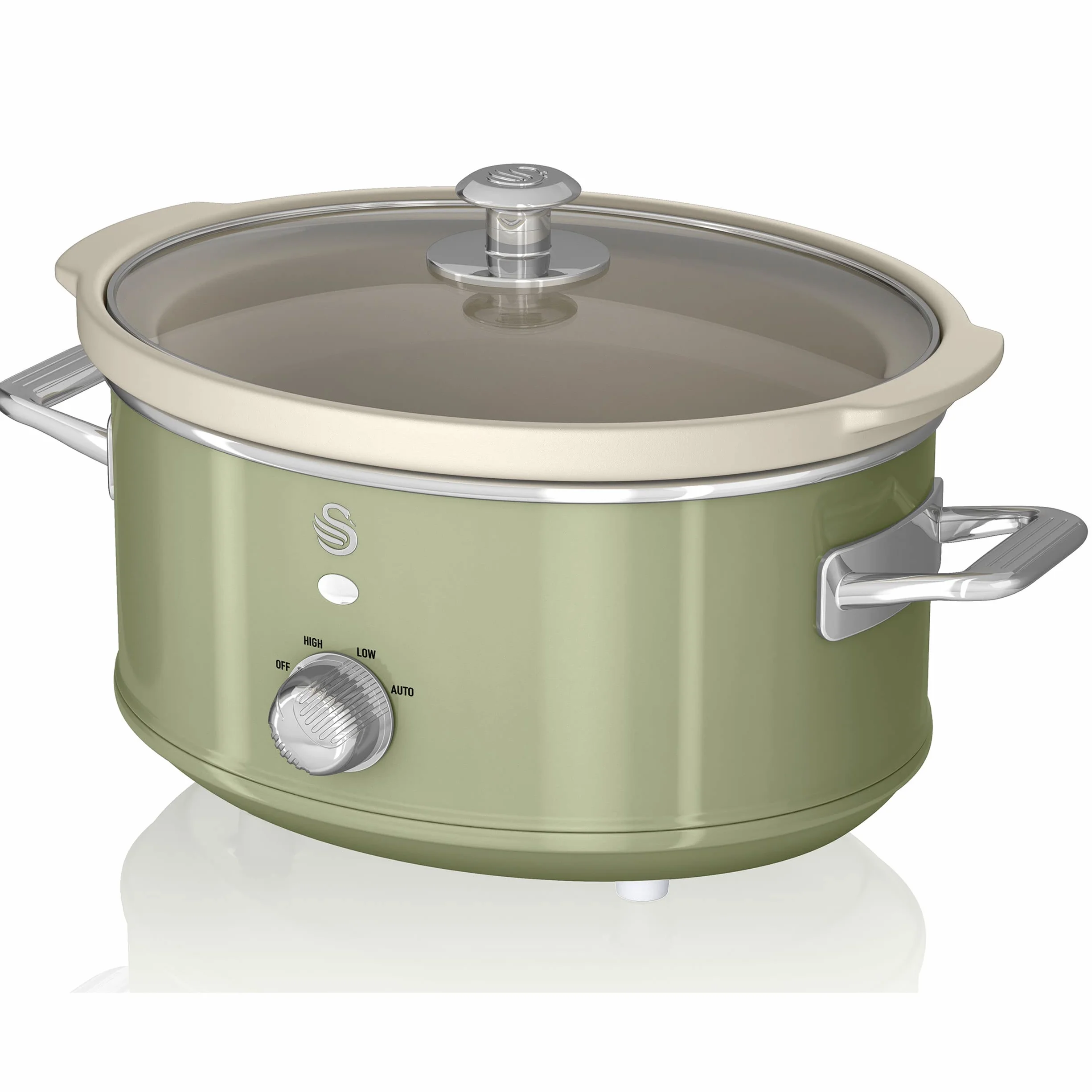 Swan Retro Wolnostojący garnek 3,5L Slow Cooker, Zielony, 200W