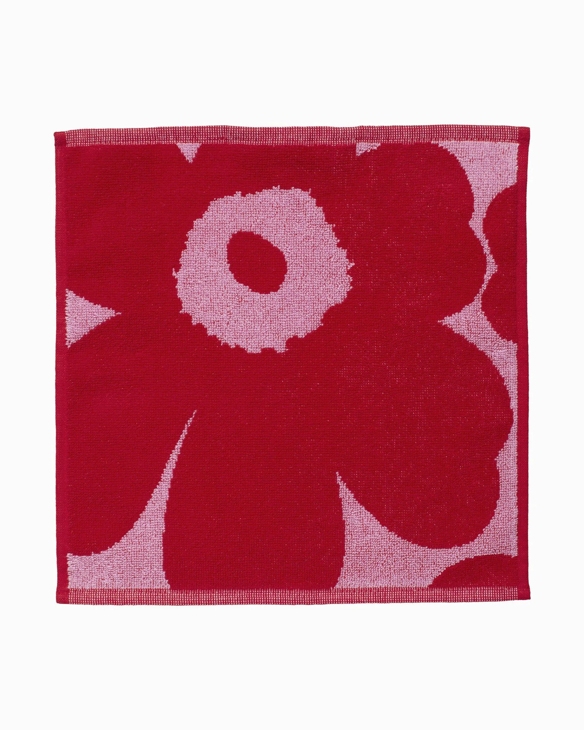 Marimekko Unikko Bawełniana ściereczka frotte 30 cm x 30 cm czerwona