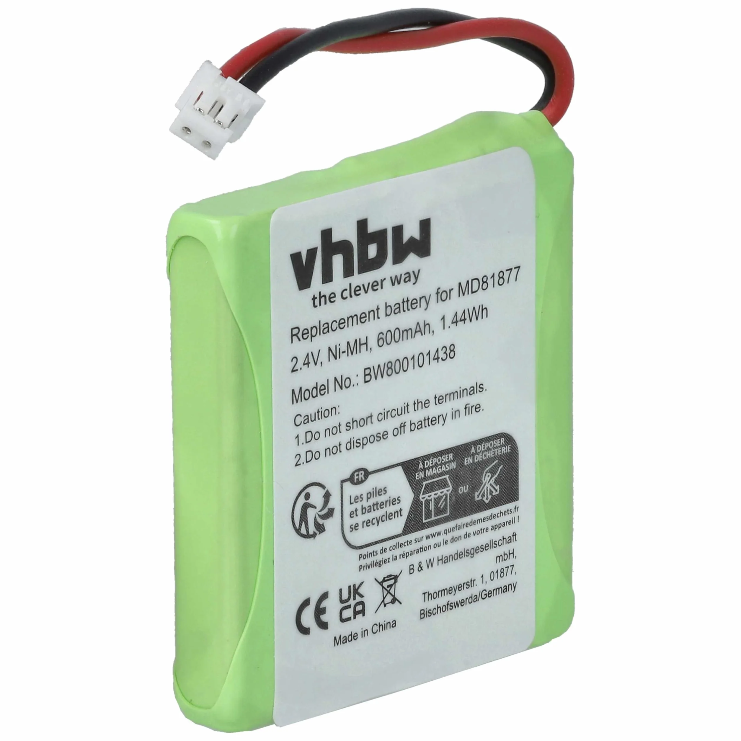 Akumulator Ni-MH 600mAh, 2,4 V do telefonu T-COM Sinus A201 i BT Verve, zastępuje modele 5M702BMX / GP0827 / GP0845