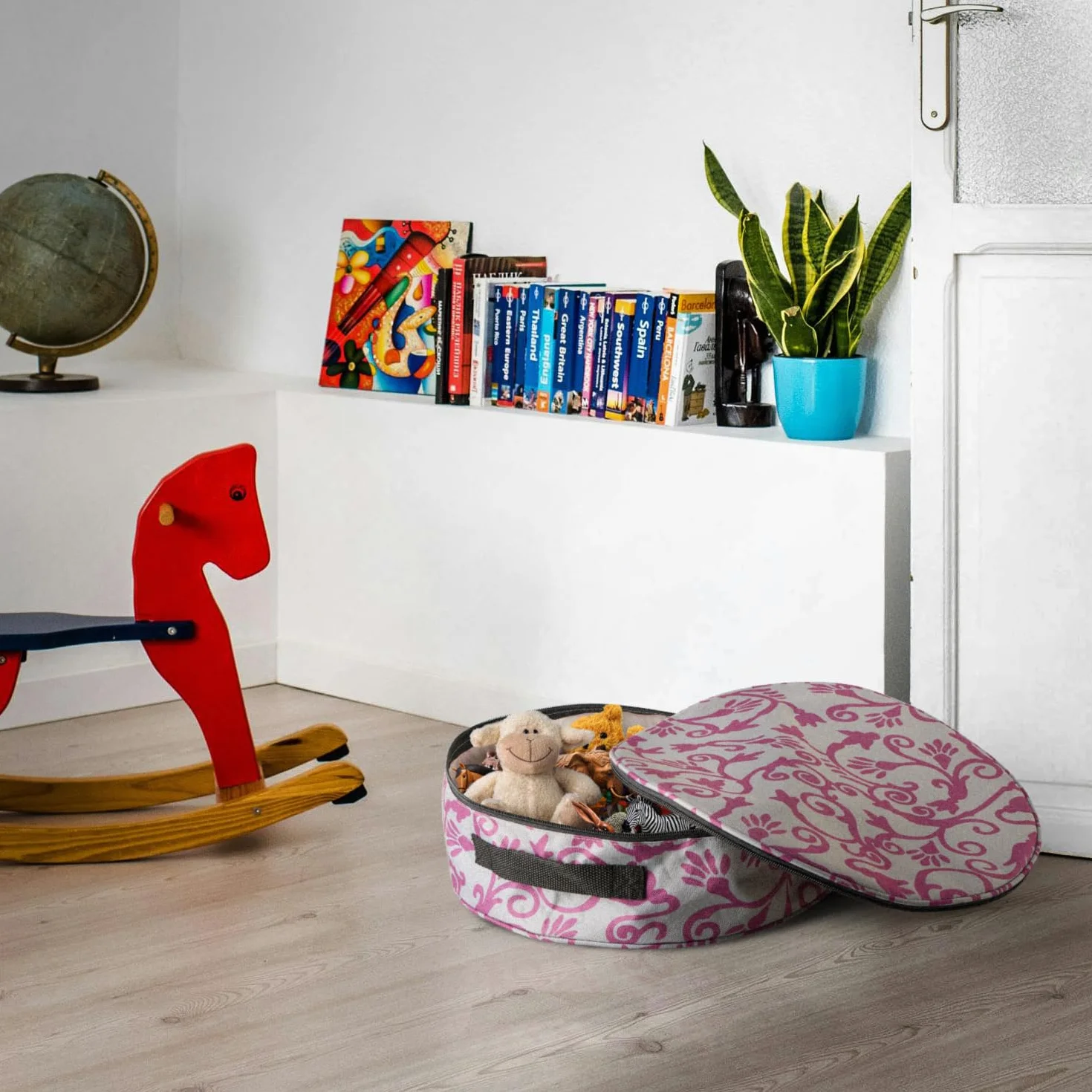 COM-FOUR® Torba do przechowywania wienców i girland 35 cm fioletowy szary