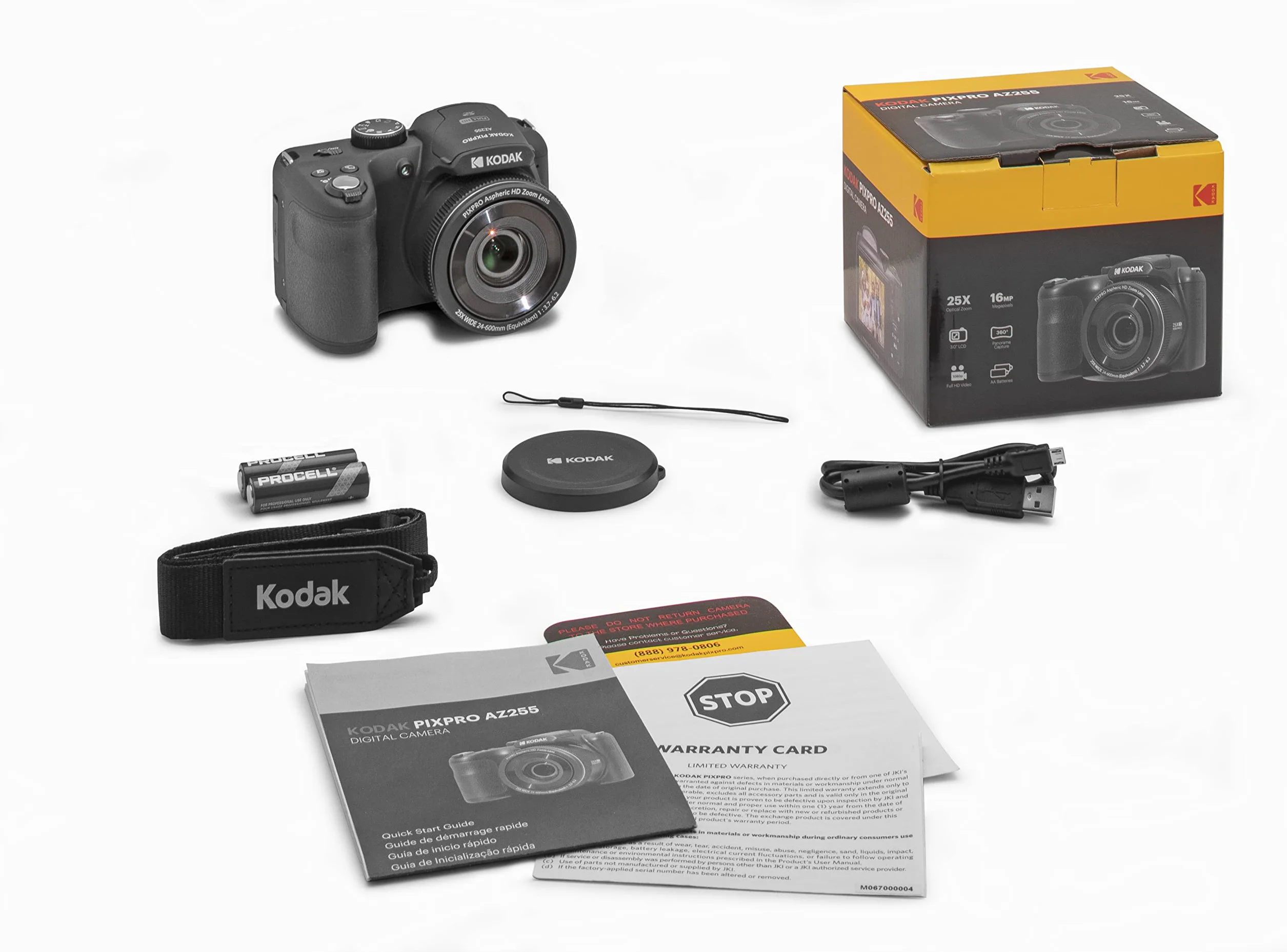 KODAK PIXPRO Astro Zoom AZ255-BK aparat cyfrowy 16 MP z 25-krotnym zoomem optycznym 24 mm, szeroki kąt 1080P Full HD i 3" LCD (czarny)
