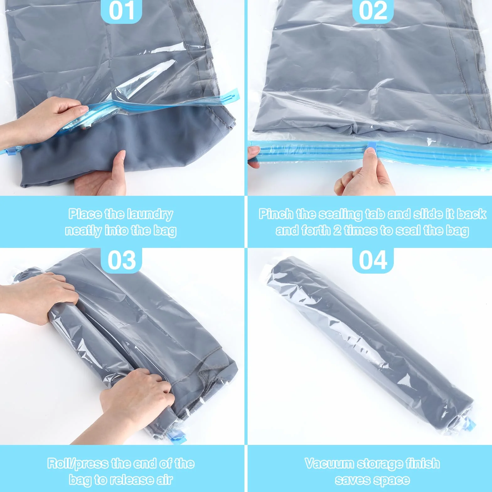 10 sztuk worków próżniowych na ubrania, 40 x 60 cm, worki próżniowe do ubrań, wielokrotnego użytku, worki próżniowe do przechowywania ubrań, do domu, podróży