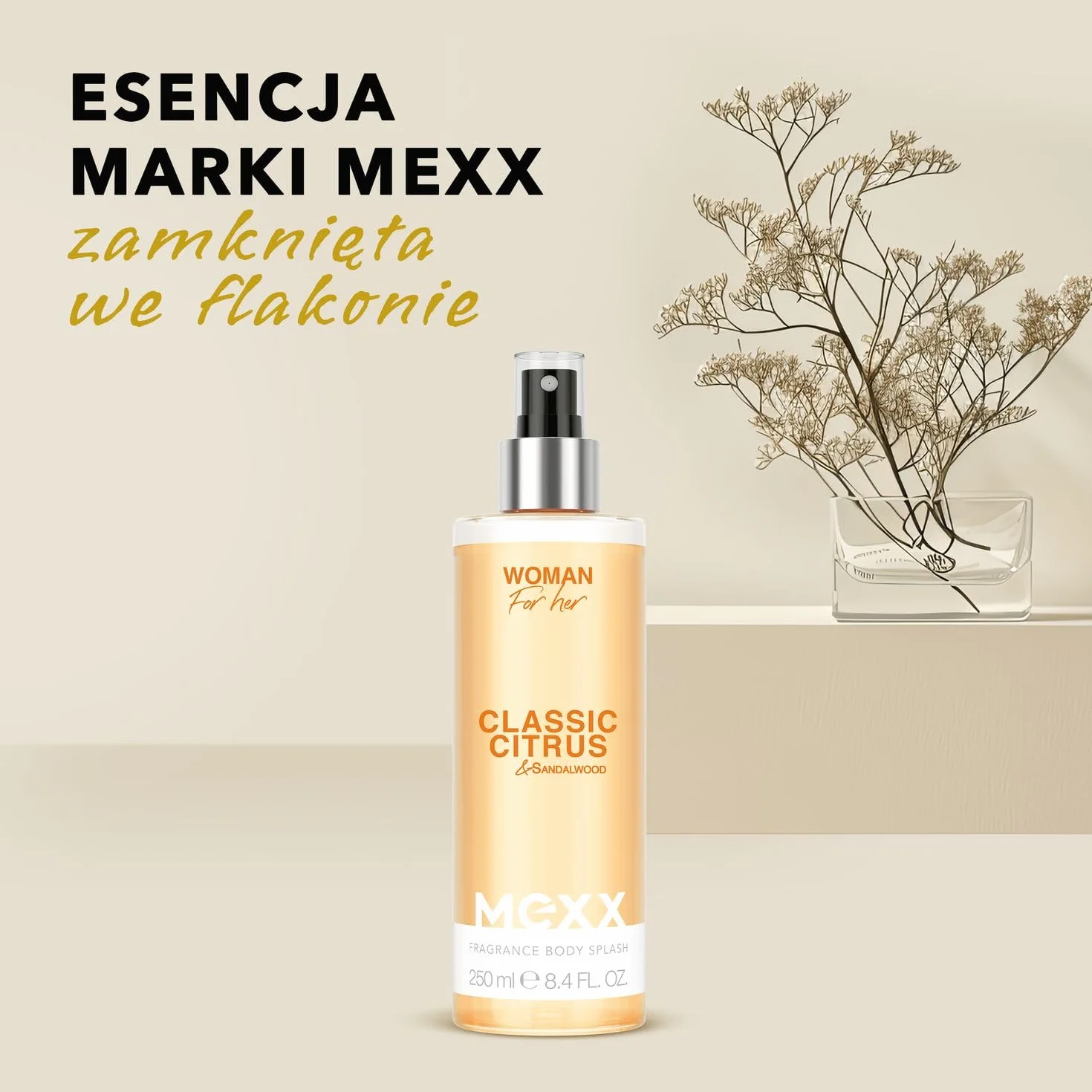 Mexx Woman Mgiełka do Ciała o Kwiatowo-Owocowym Zapachu, z Nutami Bergamotki i Jaśminu, 250 ml
