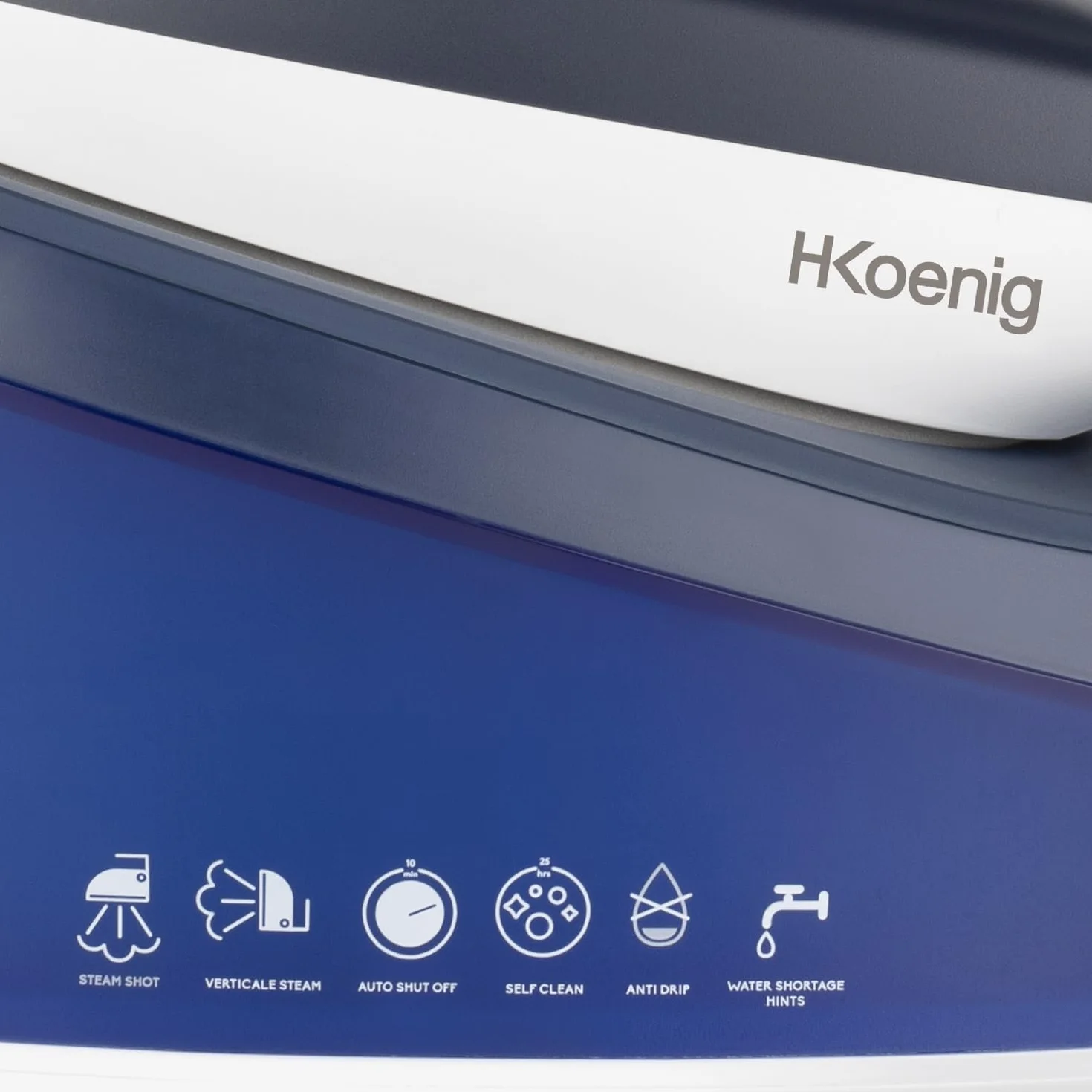 H.Koenig V7 Centrum prasowania 2200W Przepływ pary 120 g/min 5,5 bara Stopa ceramiczna Niebieski