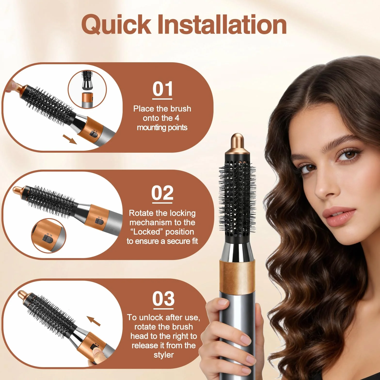 Mała okrągła szczotka objętościowa do Dyson do Airwrap lokówka akcesoria Styler Curling Hair Tool