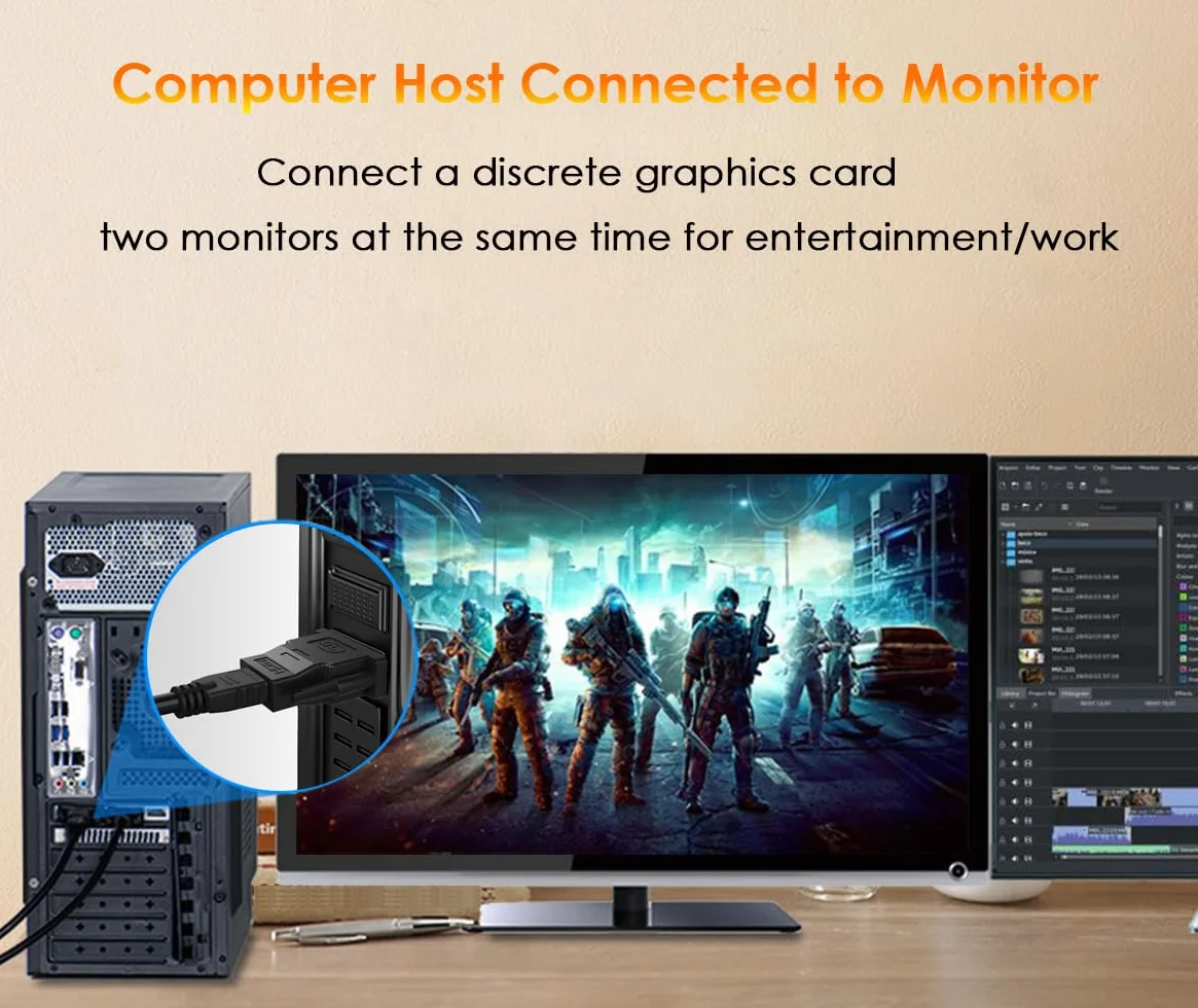 Adapter DVI na HDMI, adapter DVI-D męski na HDMI żeński 1080P dwukierunkowa konwersja do komputera, laptopa, monitora, telewizora, projektora, konsoli do gier i innych