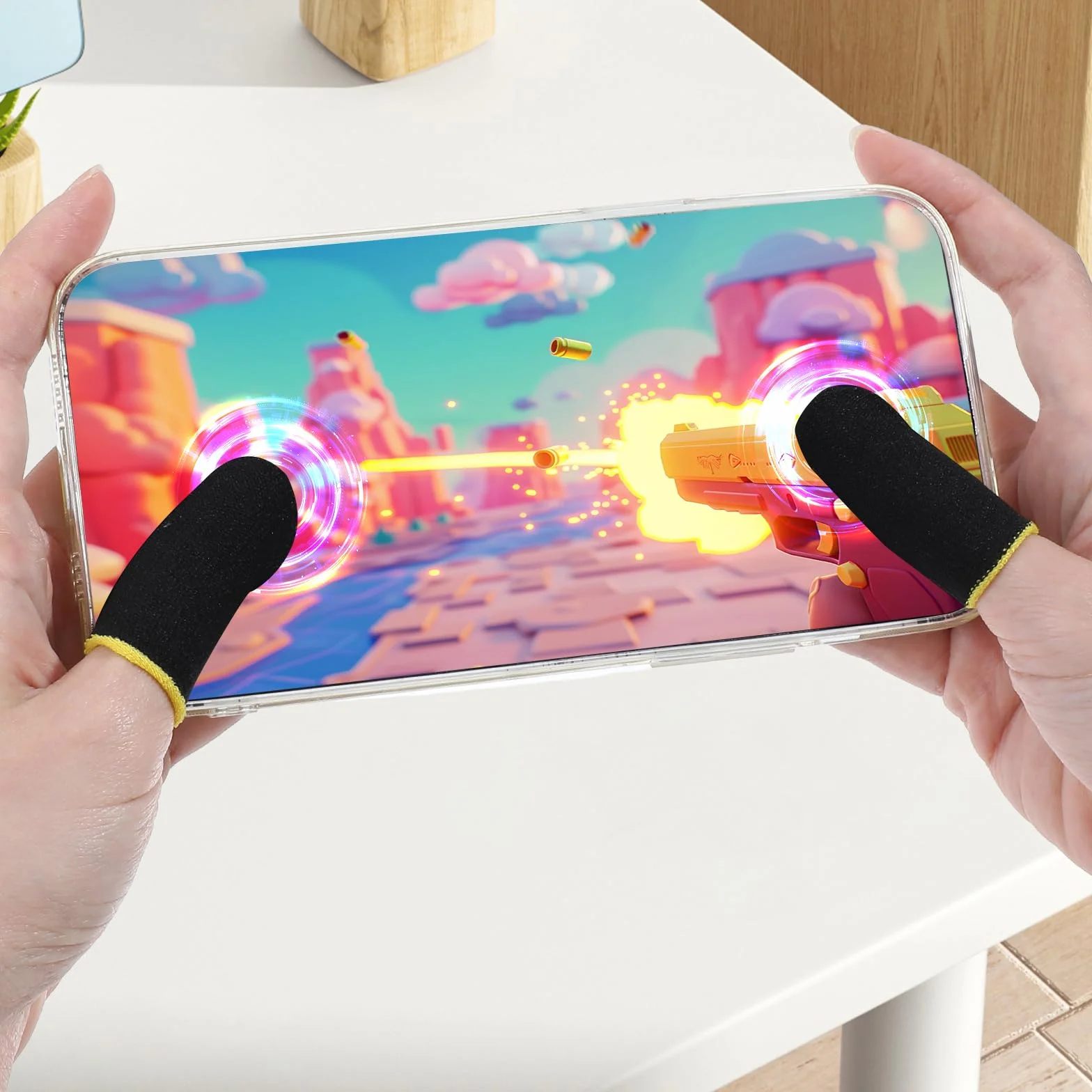 Ptwola 30 szt. Mobile Phone Gaming Finger Sleeves, odporne na pot, oddychające, bezszwowe, z włókna węglowego, tabletu, kontroler gier, stabilizator kompatybilny ze wszystkimi urządzeniami dotykowymi