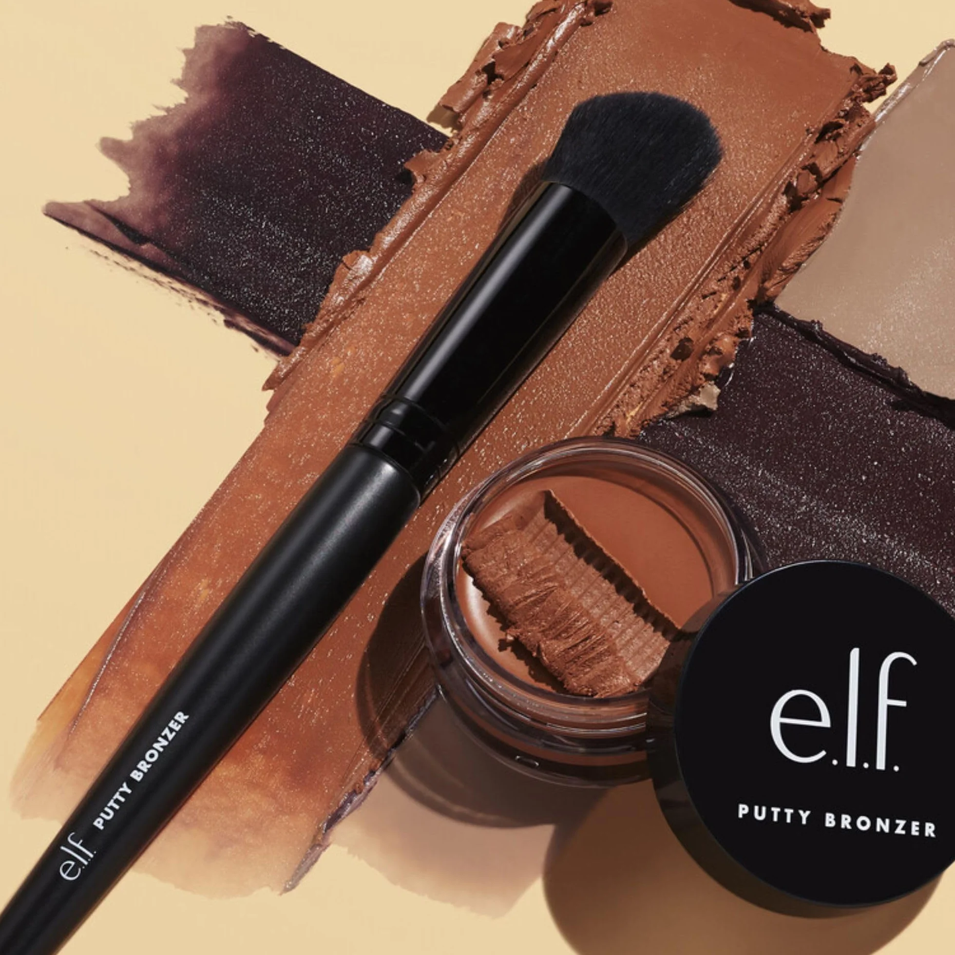 e.l.f. Pędzel do bronzera Putty, kątowy pędzel do makijażu do konturowania