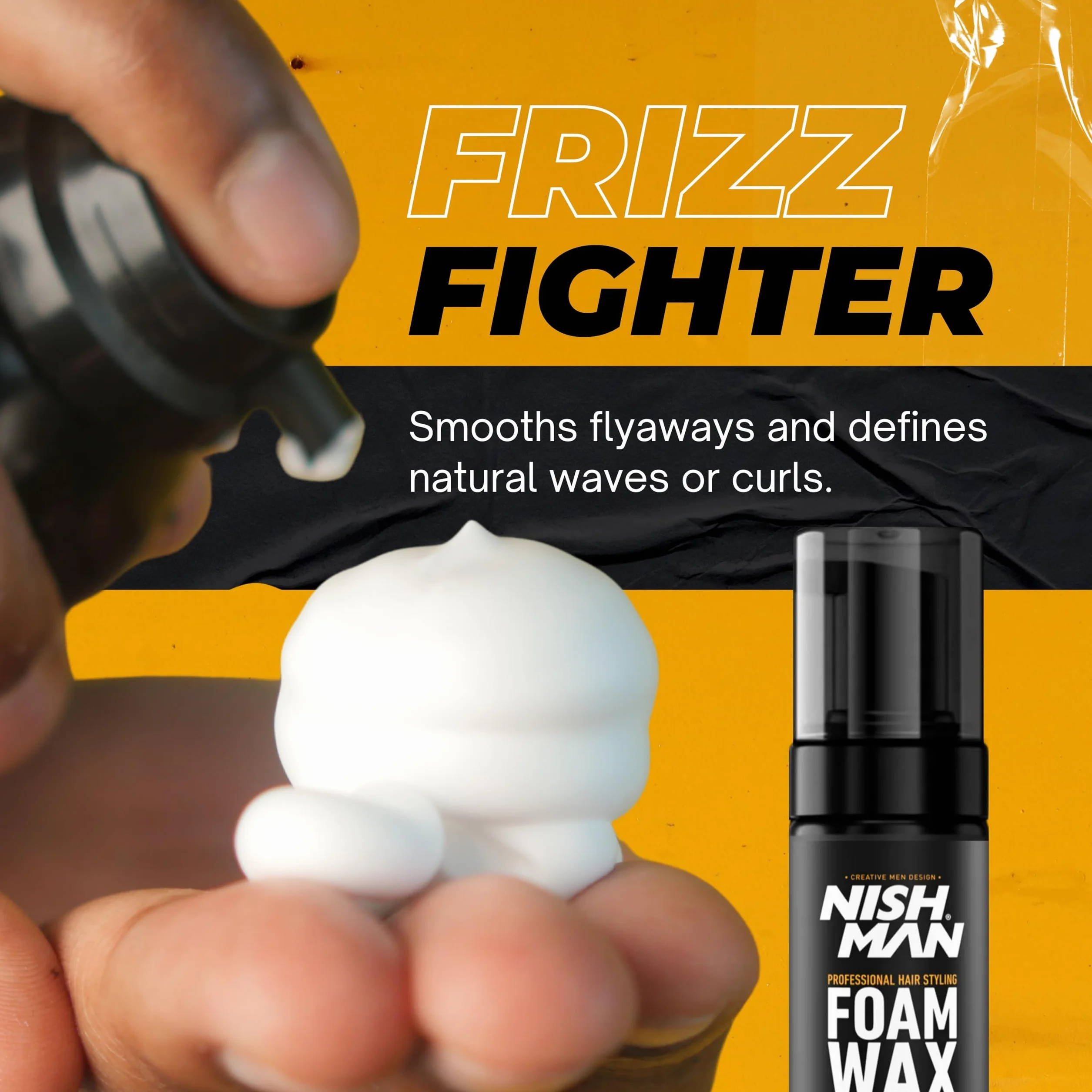 NISHMAN Foam Wax - Wosk Piankowy 150ml - Elastyczne Utrwalenie i Naturalny Połysk dla Każdego Rodzaju Włosów - Perfekcyjna Stylizacja i Tekstura bez Lepkiego Efektu