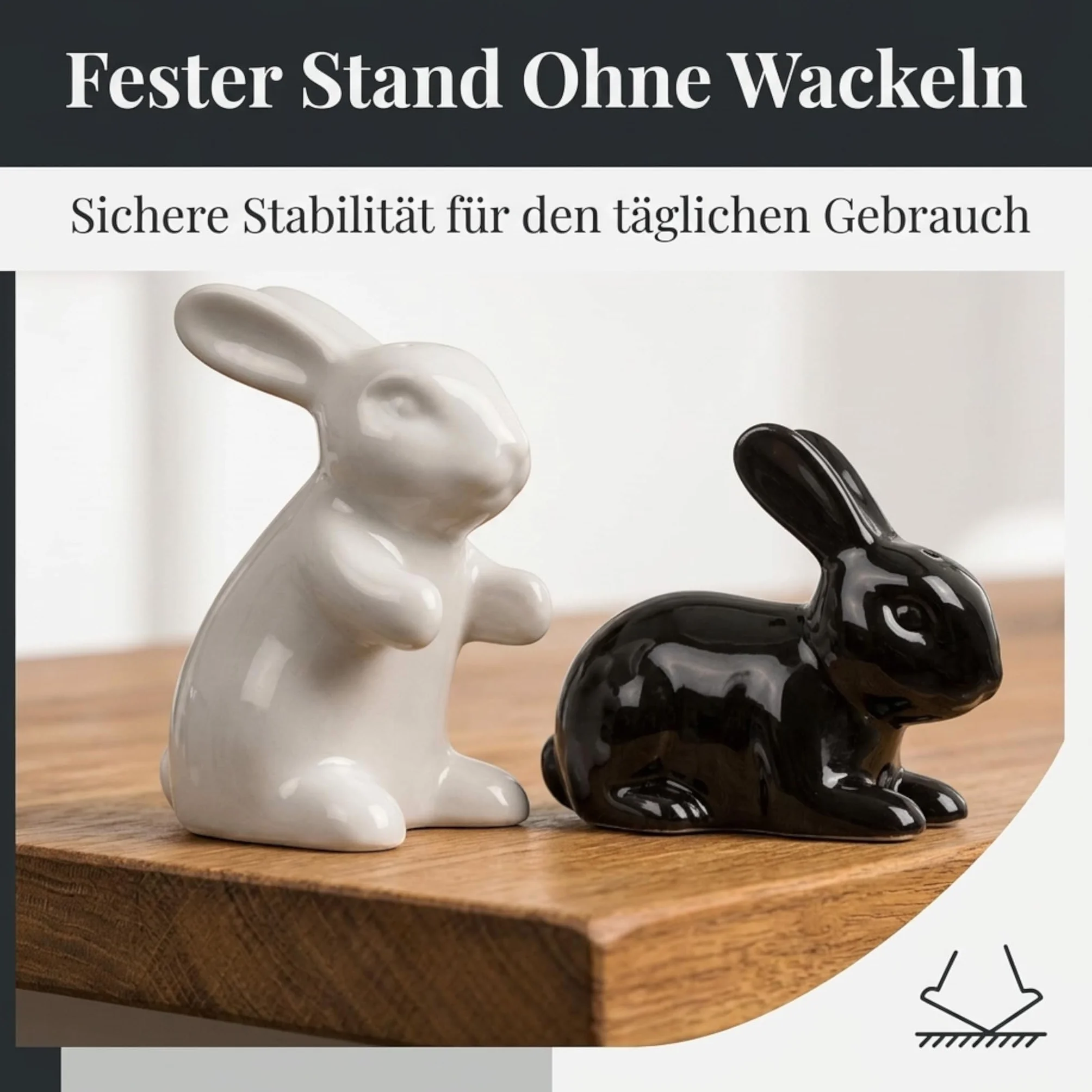 MIJOMA Zestaw solniczek i pieprzniczek – stylowe wzornictwo porcelany, nadaje się do kontaktu z żywnością, łatwe napełnianie – różne zabawne i urocze wzory do wyboru (para zajączków, 2-częściowy)