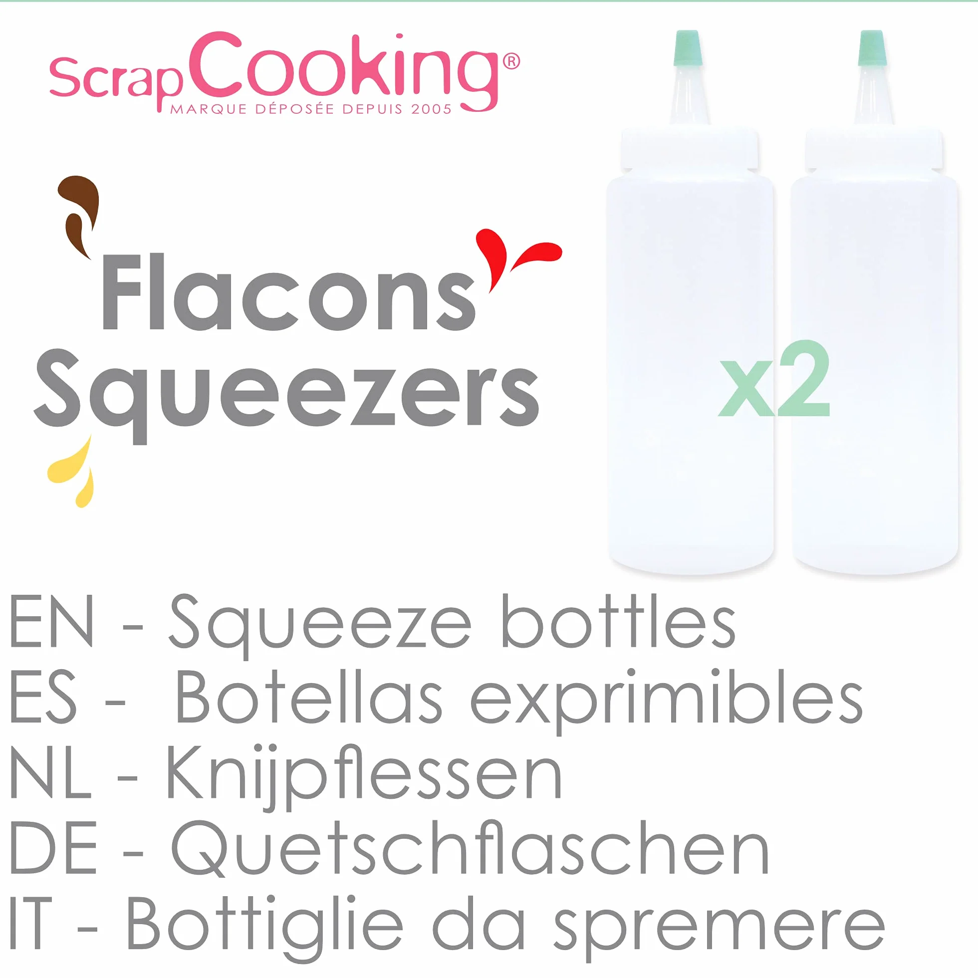 ScrapCooking Zestaw 2 butelek do wyciskaczy 180 ml do sosów