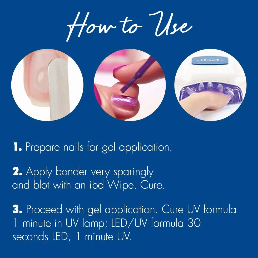 IBD UV Bonder, 14 ml, MADE IN USA, bezkwasowy podkład do paznokci naturalnych, maksymalna przyczepność, żelowy podkład do paznokci akrylowych