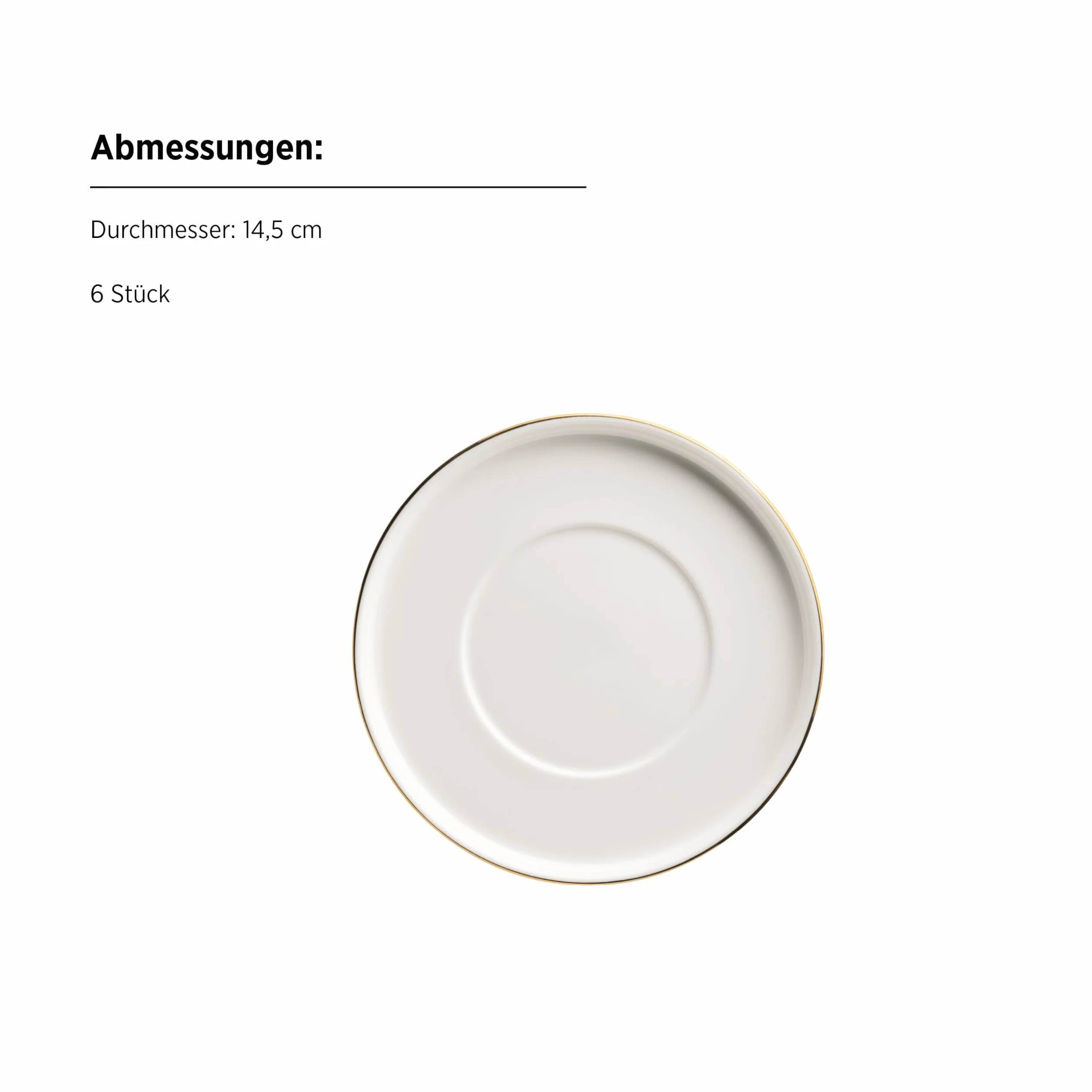 MÄSER Seria Sita zestaw talerzy dla 6 osób biała porcelana złota krawędź