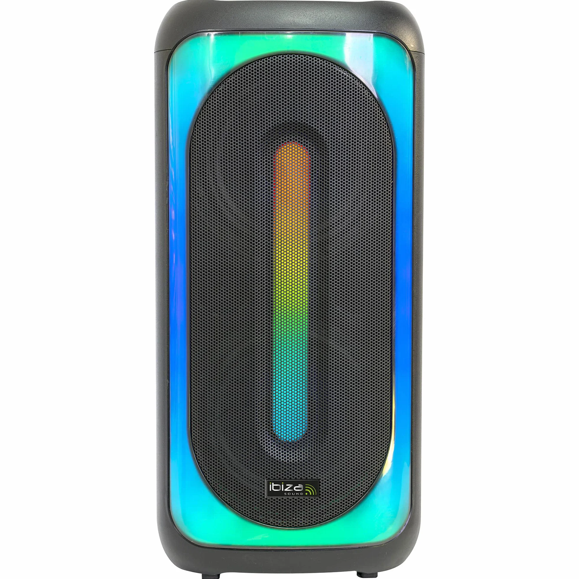 Ibiza - MERCURE50 - Zasilany bateryjnie głośnik o mocy 500 W z przednimi efektami świetlnymi, Bluetooth, SD, USB, funkcją TWS - Czarny