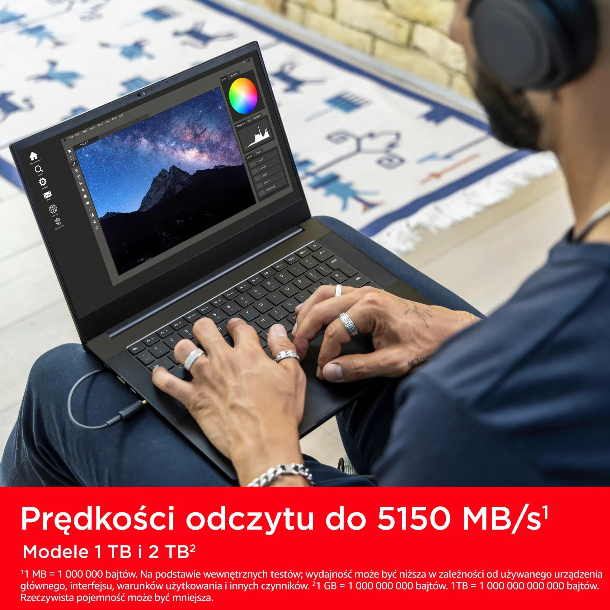 SanDisk Extreme 1TB M.2 NVMe SSD, wewnętrzny dysk SSD, PCIe Gen4, prędkość odczytu do 5150 MB/s, M.2 2280, technologia nCache, 5 lat