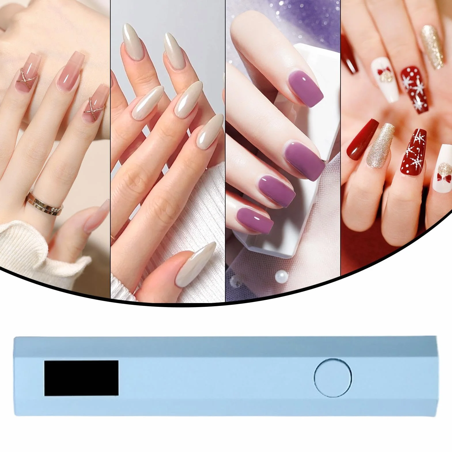UV Nail Lamp, Small Handheld Gel Polish UV Light, Portable Nail Dryer, 2 Timers, LED Display, Quick Drying, Compact Design, Perfect for Home & Travel Use, 4.06x0.75 inches