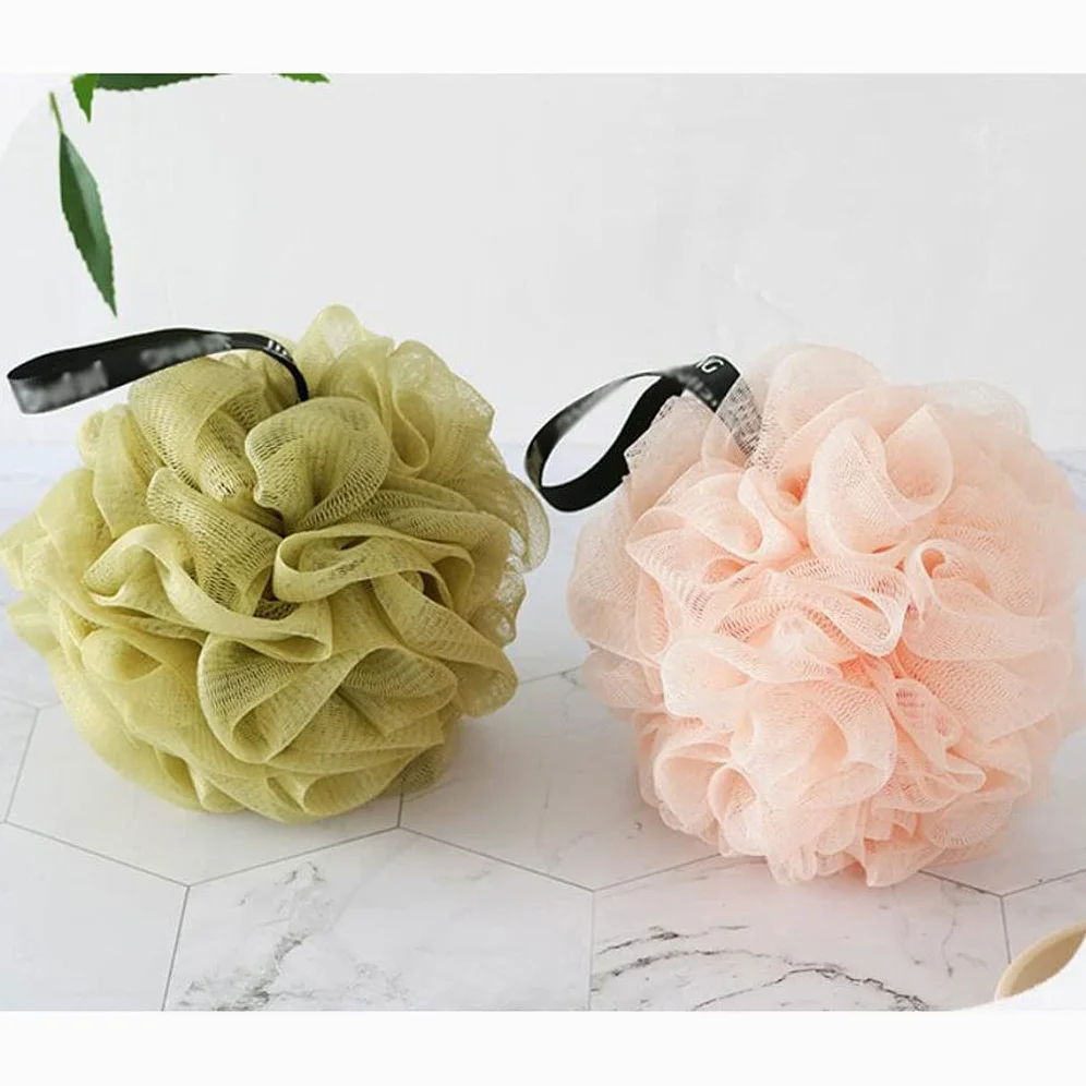 Ręcznik złuszczający Gąbka do kąpieli Prysznic Loofah Balls 60 g/szt, Duży peeling do ciała z gąbką Loofah złuszczający dla jedwabistej skóry, głębokie czyszczenie, 2 szt. Rękawiczek złus