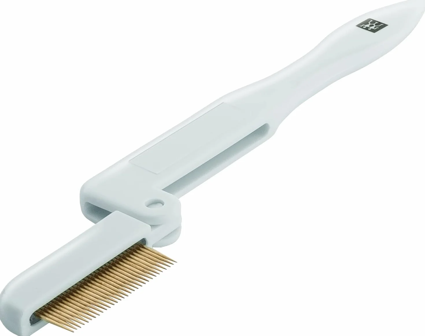 ZWILLING Grzebyk do rzęs (usuwa nadmiar tuszu, separator rzęs, składany, pozłacane stalowe zęby), premium, miętowy