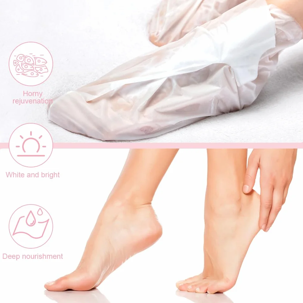 Maseczka do peelingu stóp, 4 pary maski do stóp peeling z różowym zapachem, usuwanie martwej skóry zrogowaciały skarpetki peeling do stóp, nawilżające złuszczające skarpetki dla mężczyzn i