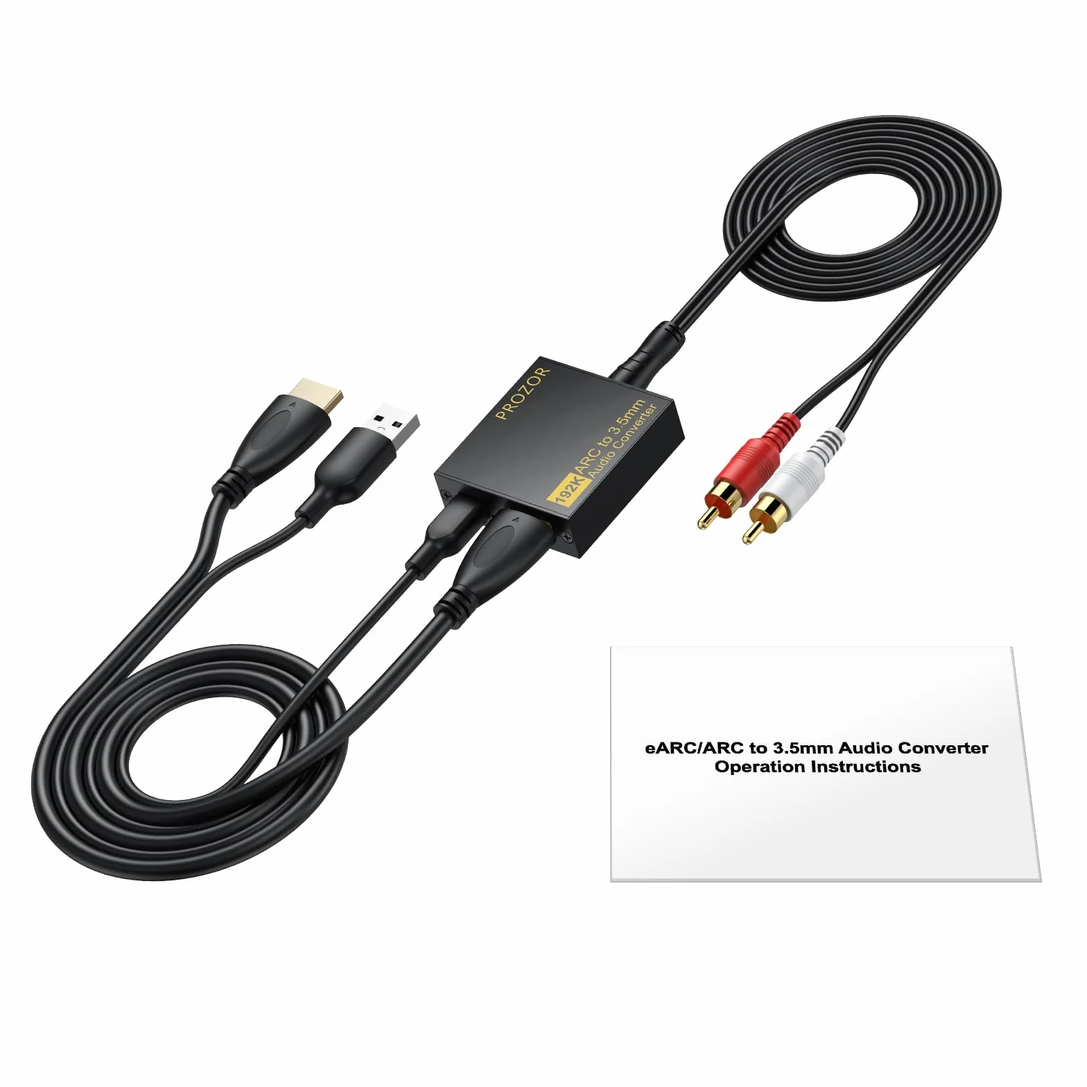 PROZOR eARC/ARC HDMI na 3,5 mm konwerter audio stereo obsługuje PCM 192 kHz do telewizora, wzmacniacza, słuchawek, głośników