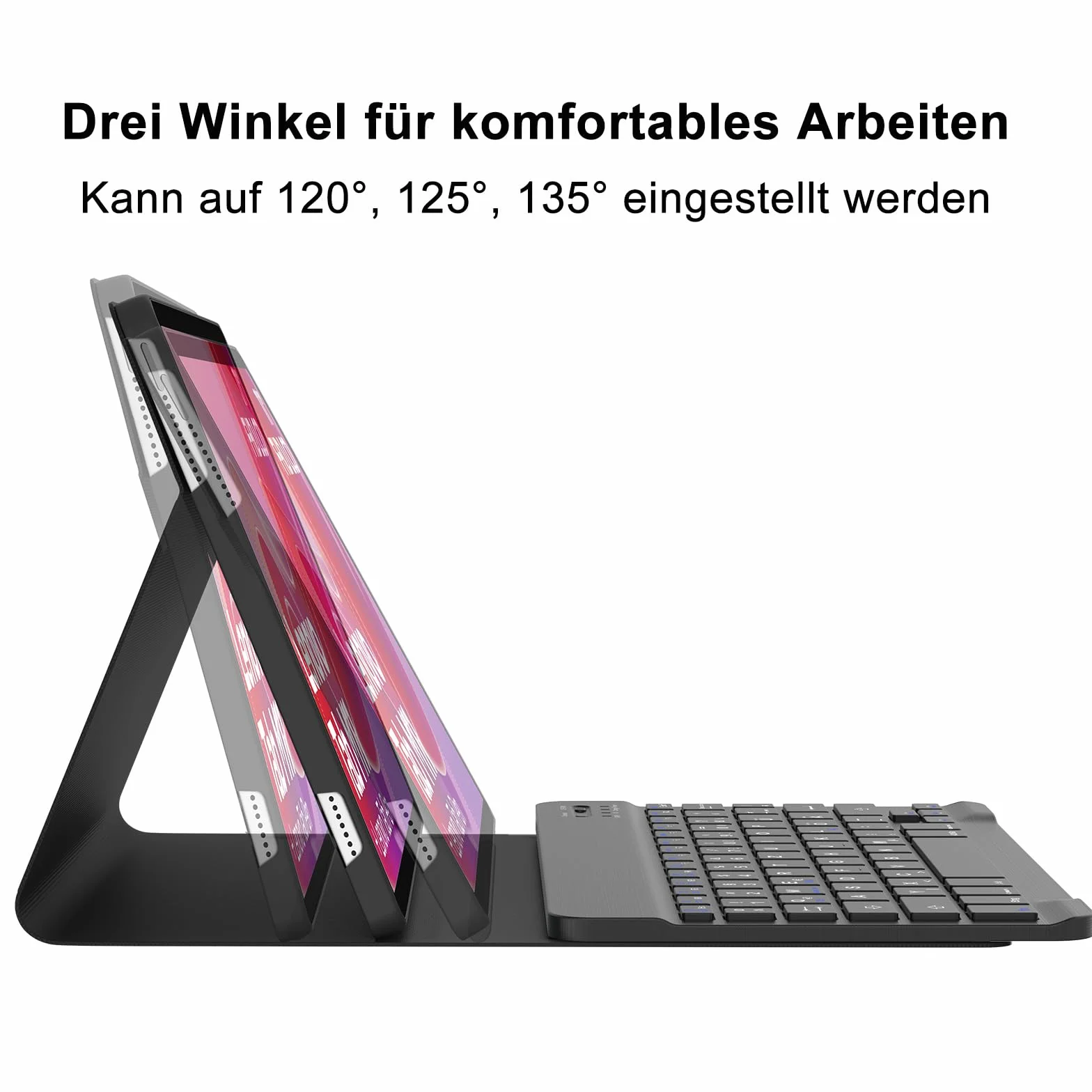 SENGBIRCH Etui na klawiaturę do Lenovo tab M11 2024 11 cali (TB330FU/TB330XU) - QWERTZ niemiecka klawiatura zdejmowana Bluetooth bezprzewodowa klawiatura do Lenovo tab M11 11 2024 cali, czarne