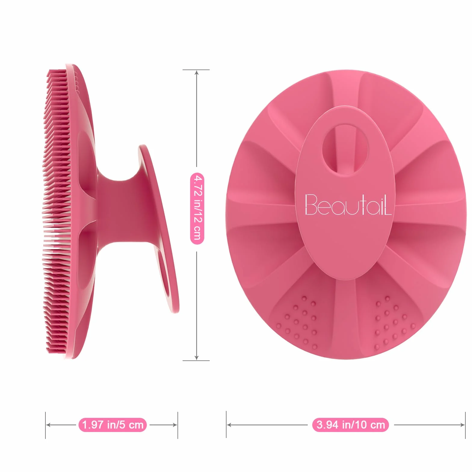 BEAUTAIL silikonowa szczotka do mycia ciała, delikatny peeling, luffa oczyszczająca
