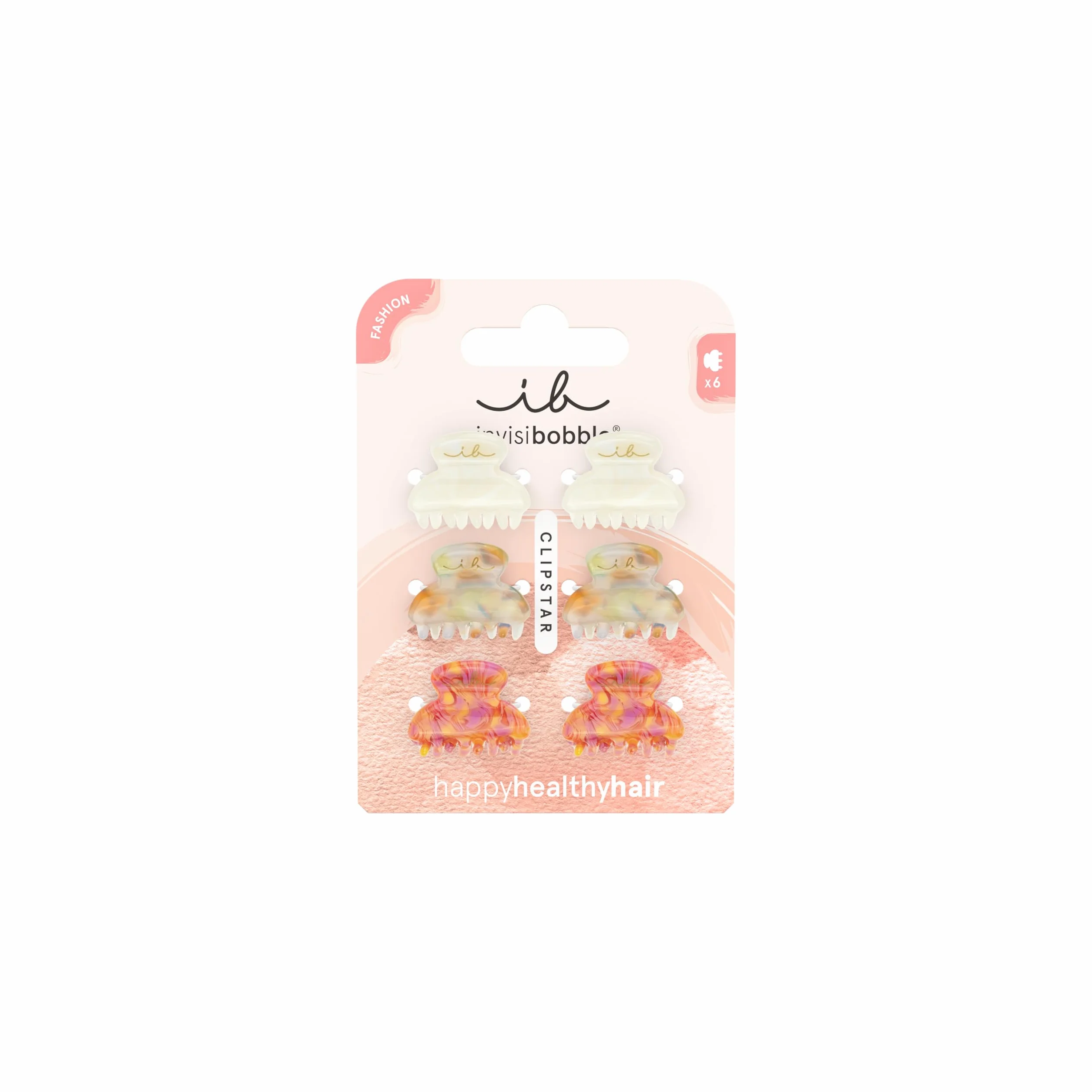 invisibobble CLIPSTAR Love Letter XS 6-Pack, Eleganckie Mini Spinki do Włosów dla Kobiet i Dziewcząt, Neutralne Kolory, Śliczne Akcesoria do Włosów, Modne Klamry do Włosów na Wszystkie Typy Włosów