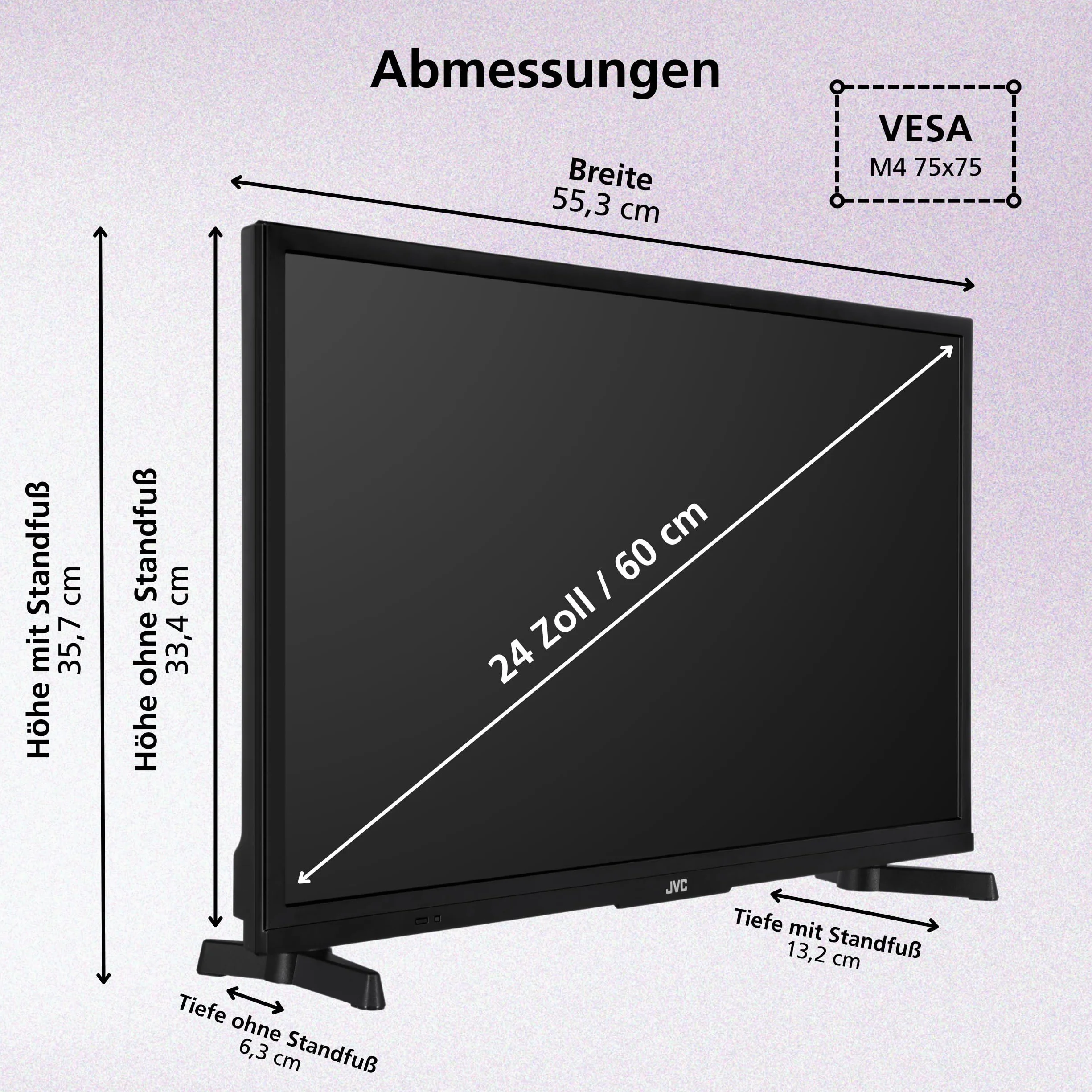 JVC Fire TV LT-24VRH3555 (2026) Fire TV, HD, Smart TV, HDR, sterowanie głosowe Alexa i potrójny tuner LED