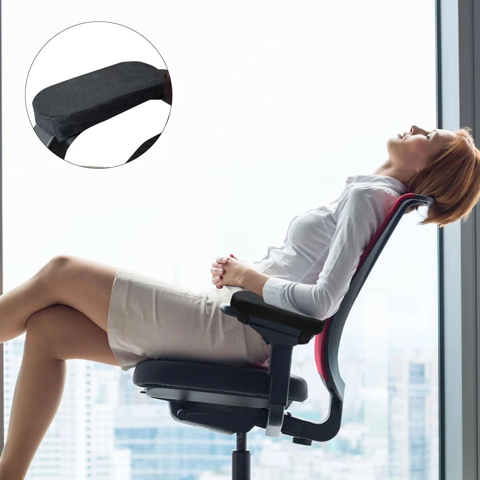 Podłokietniki z pianki z pamięcią kształtu do krzesła biurowego, ergonomiczne, grube, tapicerowane