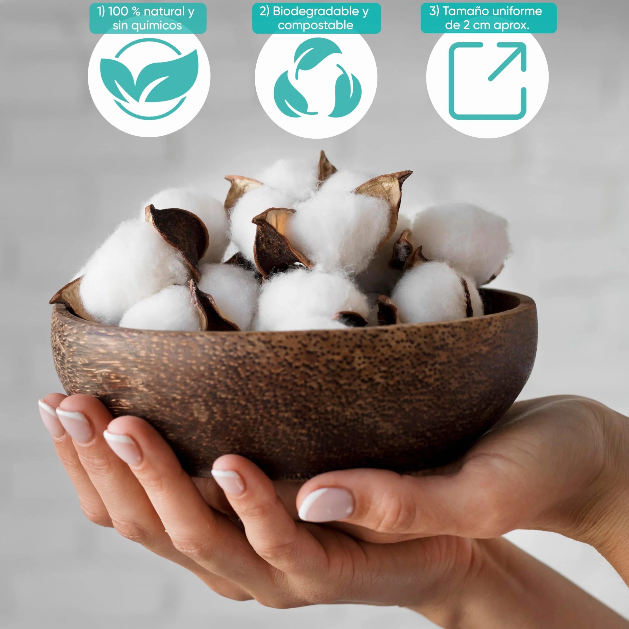Kulki bawełniane kosmetyczne 100 g (ok. 100 szt.), 100% bawełna, białe – miękkie i chłonne do demakijażu, toniku, manicure i higieny, do domu i podróży