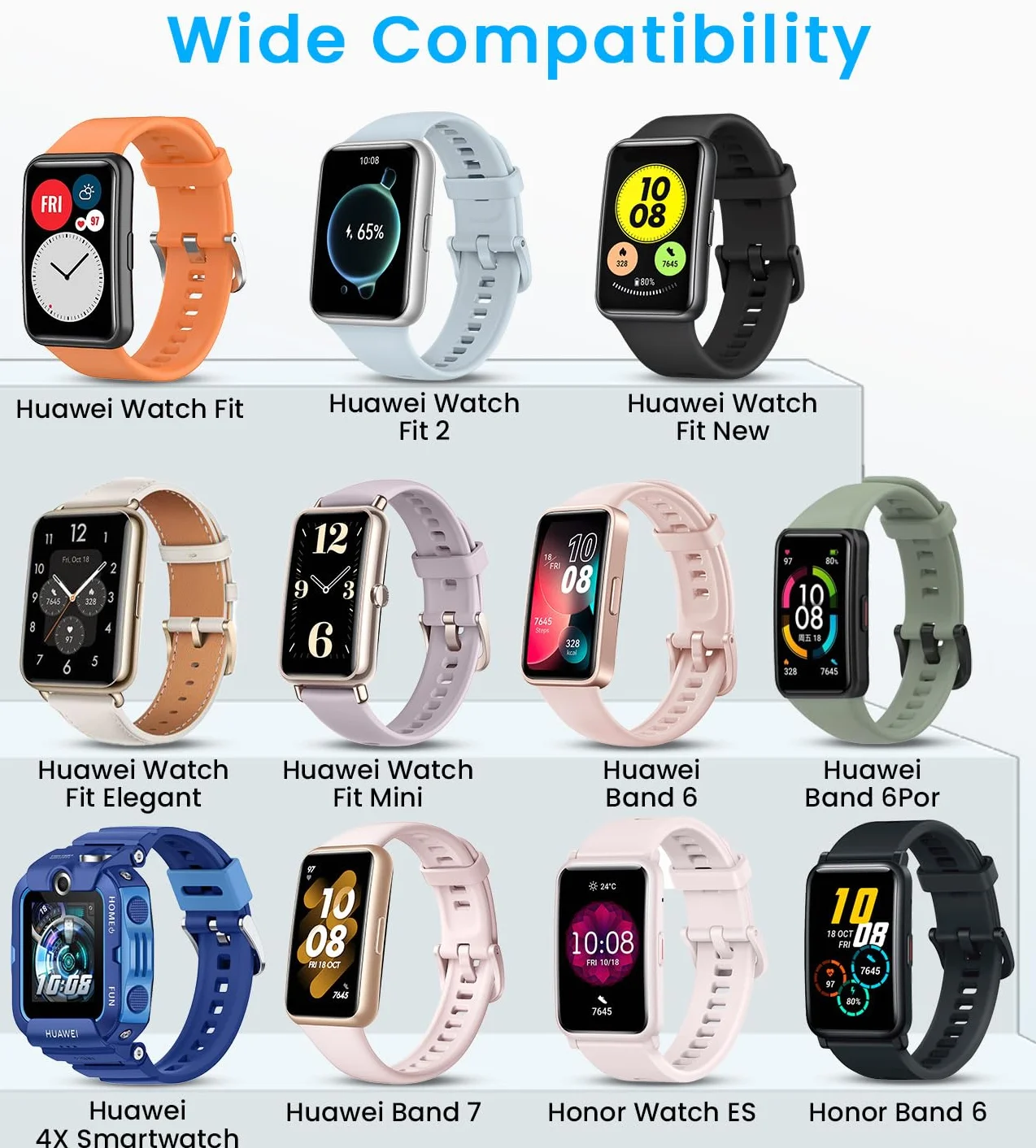 Kabel ładowarki kompatybilny z Huawei Watch Fit 1/2/3/New/Mini/Elegant, Huawei Band 9/8/7/6/6 Pro, Huawei 4X, Honor Band 6/7/9/Watch ES Magnetyczny kabel ładowarki USB-3.3FT