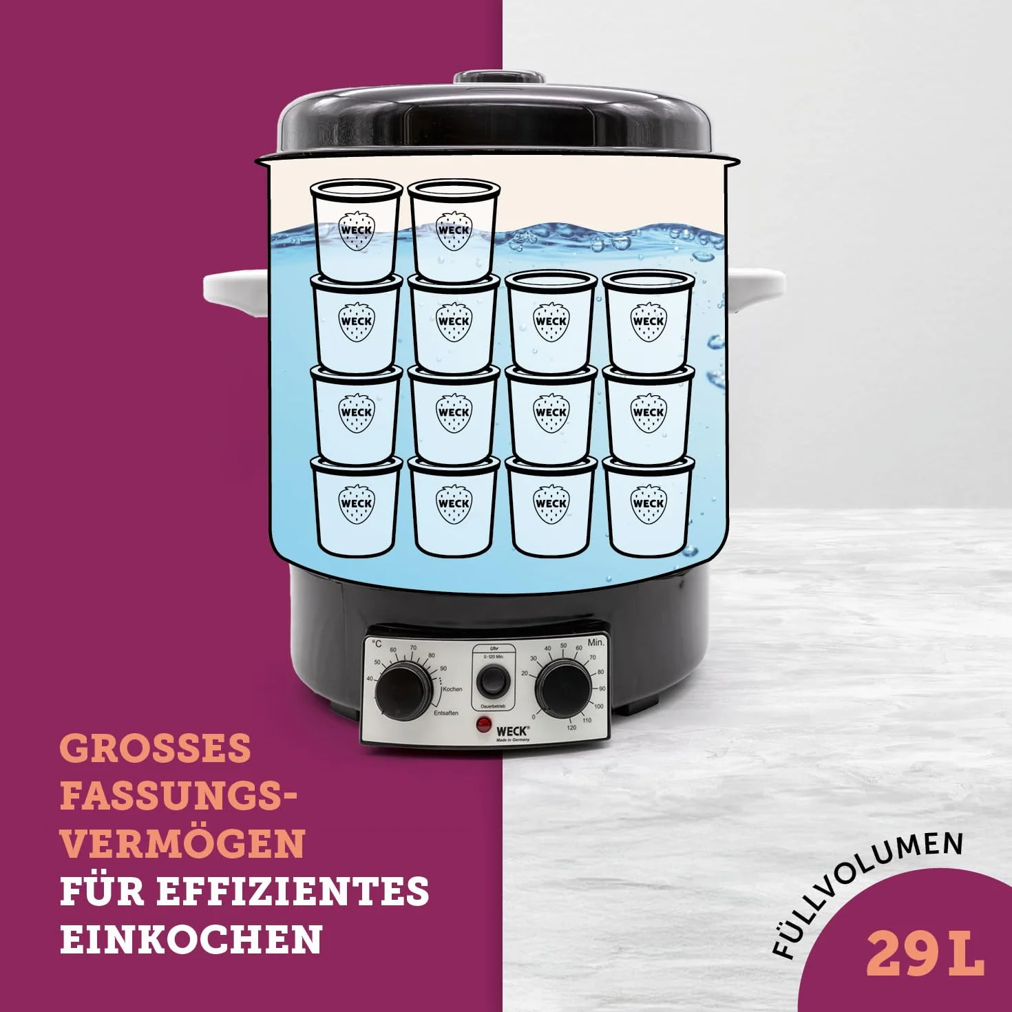 WECK automat do wekowania 2000 W 36 cm 29 litrów