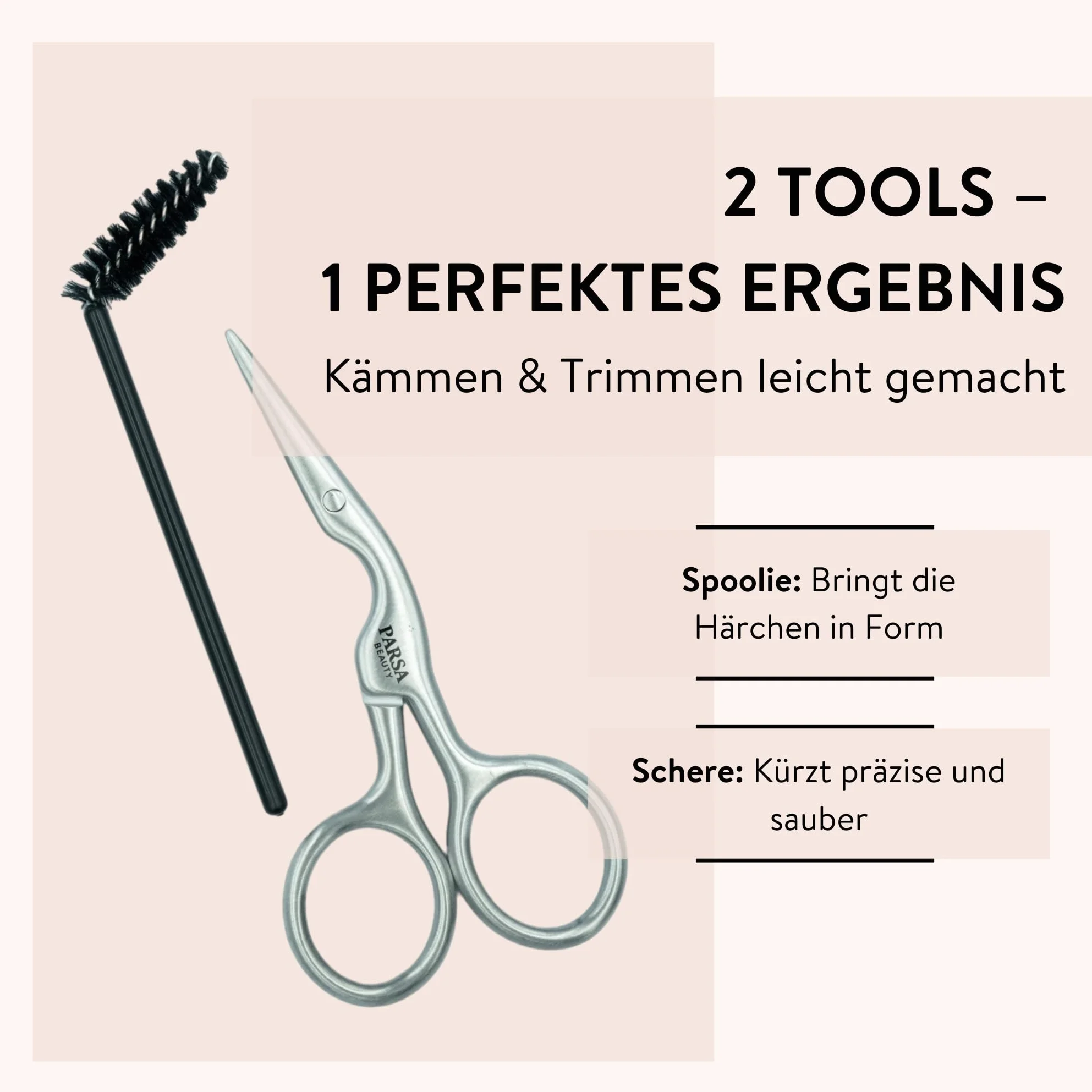 PARSA Beauty Nożyczki do brwi z zestawem szpuli