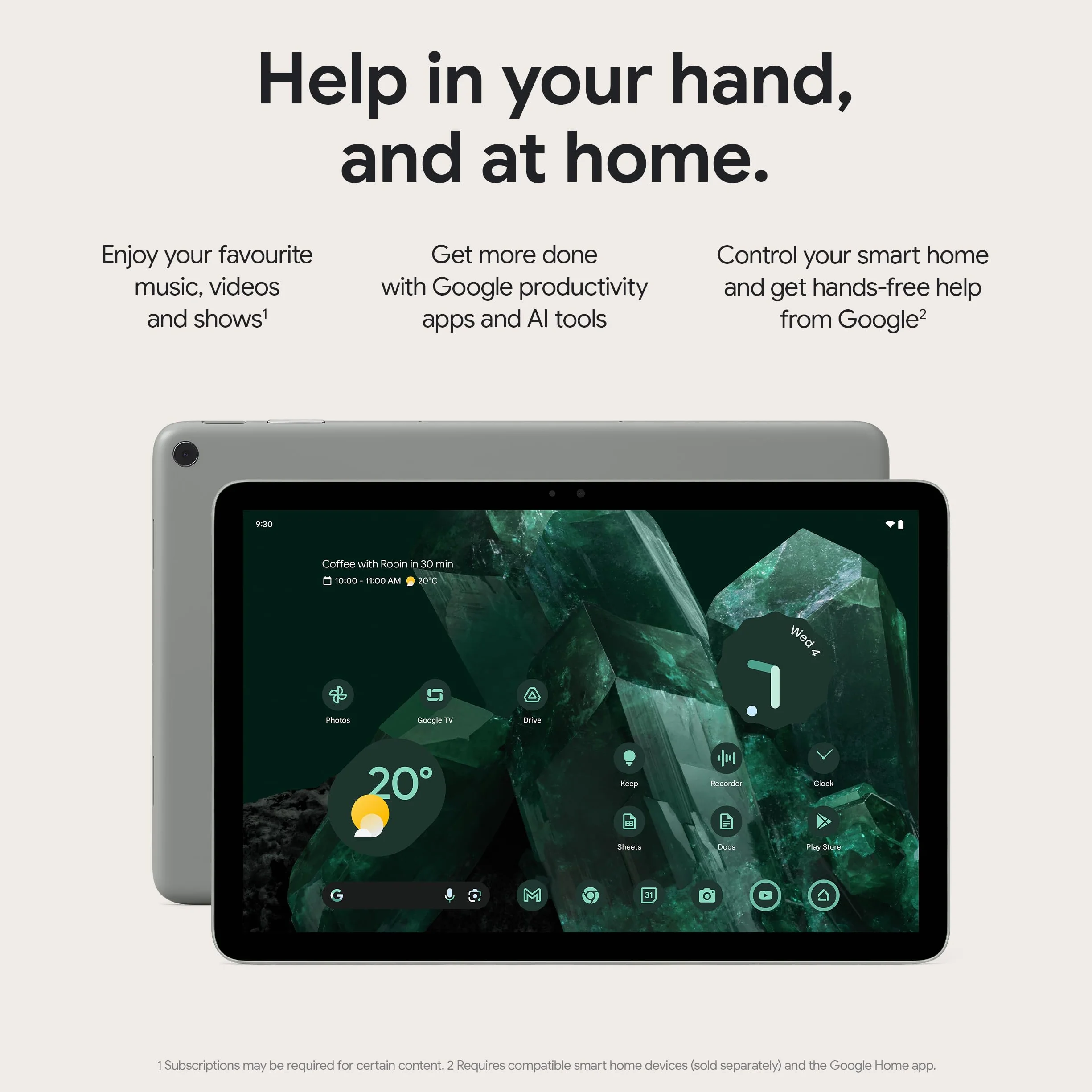 Google Pixel Tablet – tablet z systemem Android z 11-calowym ekranem i bardzo długim czasem pracy – 8 GB pamięci RAM – 256 GB przestrzeni dyskowej – zielony