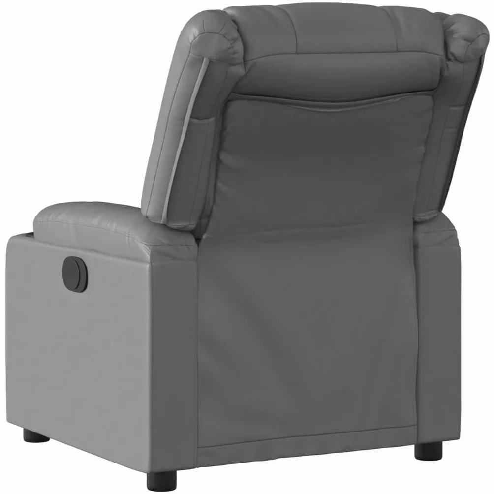 vidaXL Elektryczny fotel rozkładany, szary, sztuczna skóra